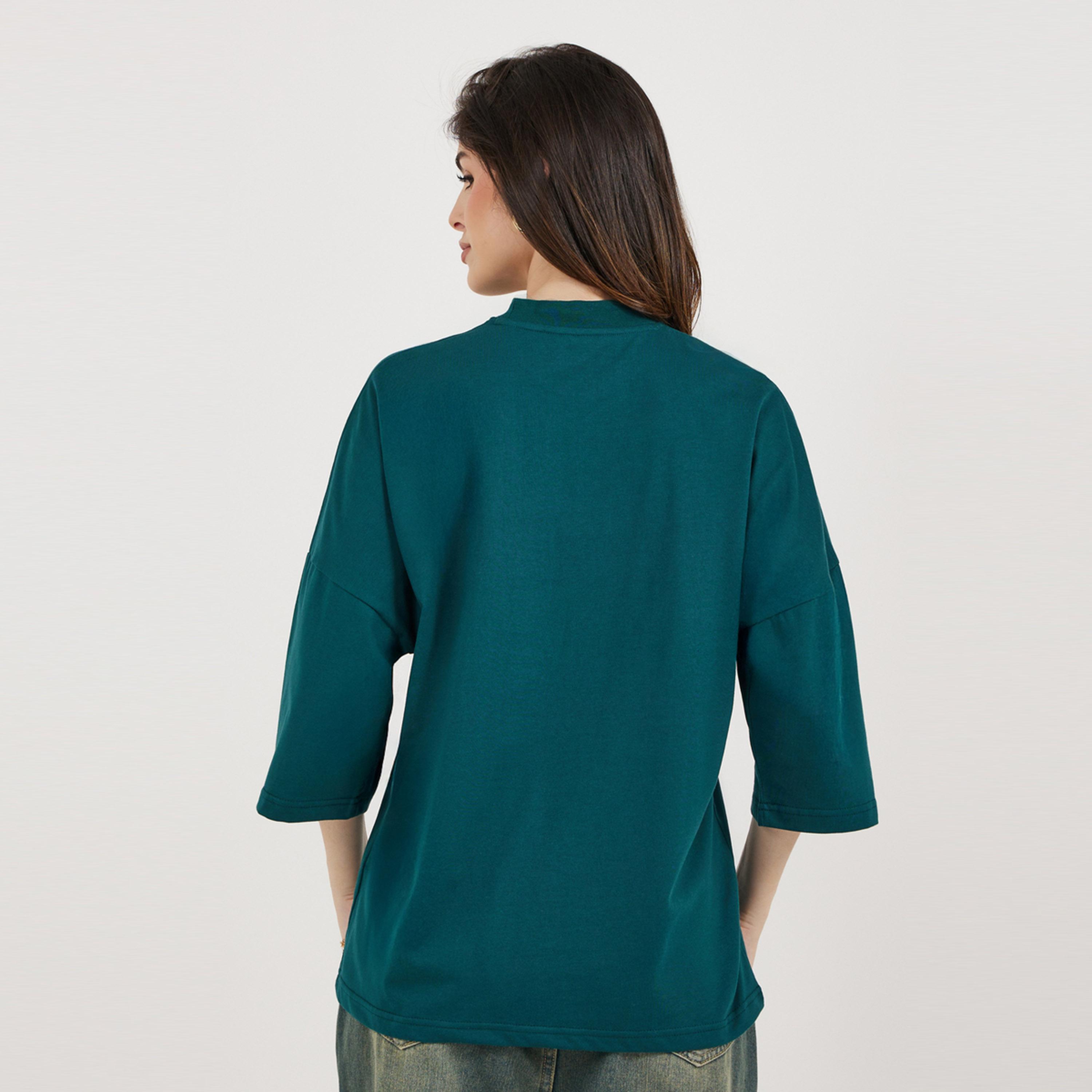 ستايلي - تي شيرت بروكلين بأكمام مبالغ فيها ومقاس كبير-women-clothing-tshirts-image-5