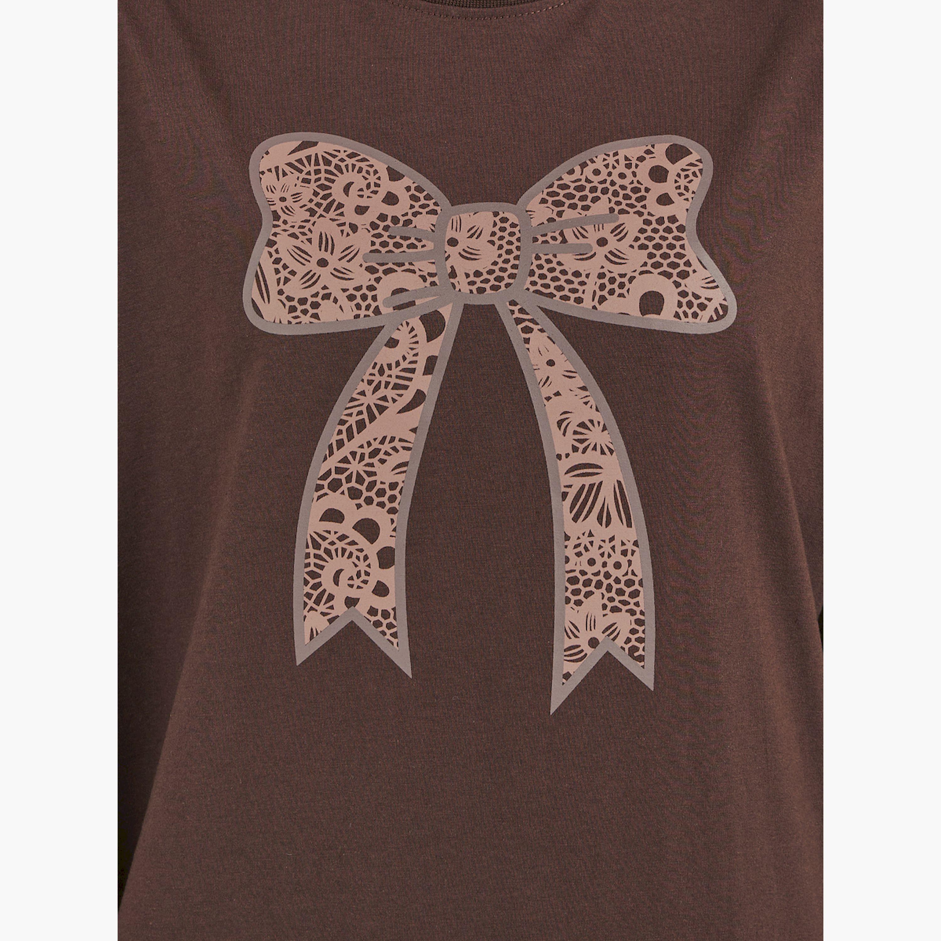 Styli Bow Graphic Exaggerated Sleeve Oversized Longline T-Shirtâ€‹-women-clothing-tshirts-image-3
