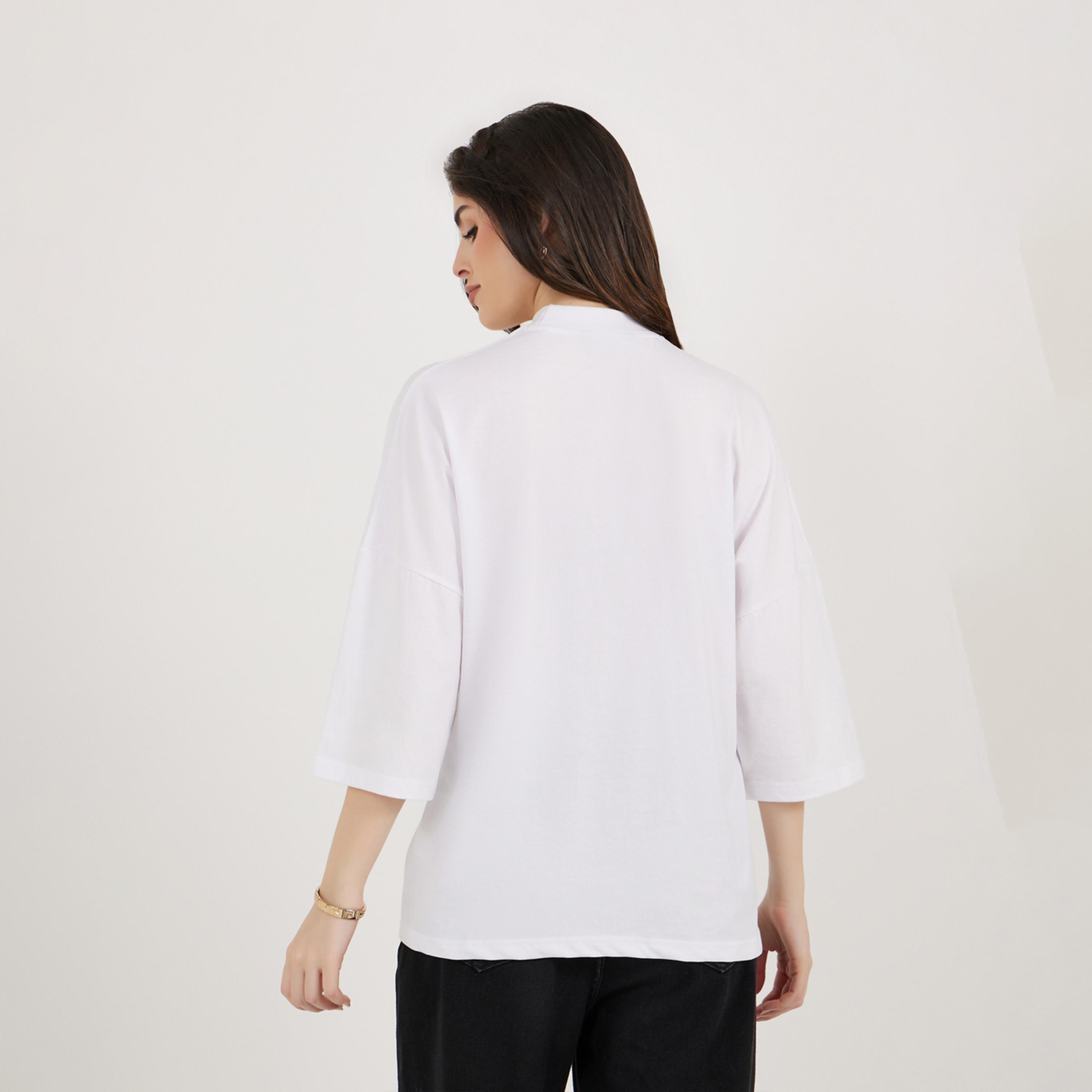 Styli Bow Graphic Exaggerated Sleeve Oversized Longline T-Shirt-women-clothing-tshirts-image-5