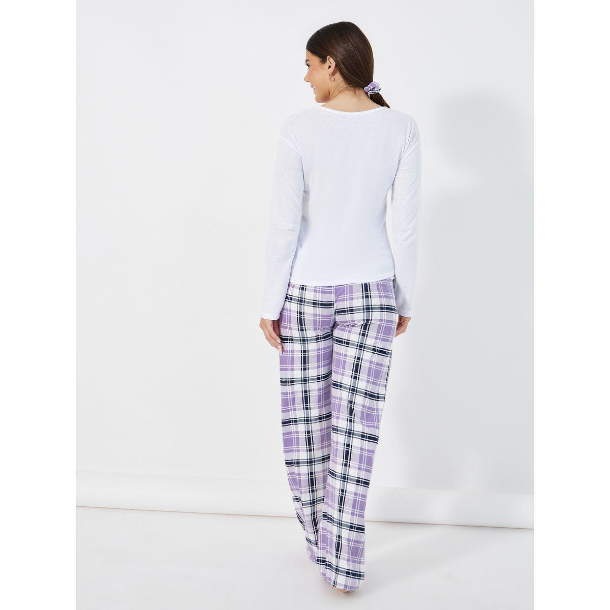 مجموعة من بنطال بيجاما مع تيشيرت بأكمام طويلة-women-clothing-nightwear-pyjamas-longsets-image-4