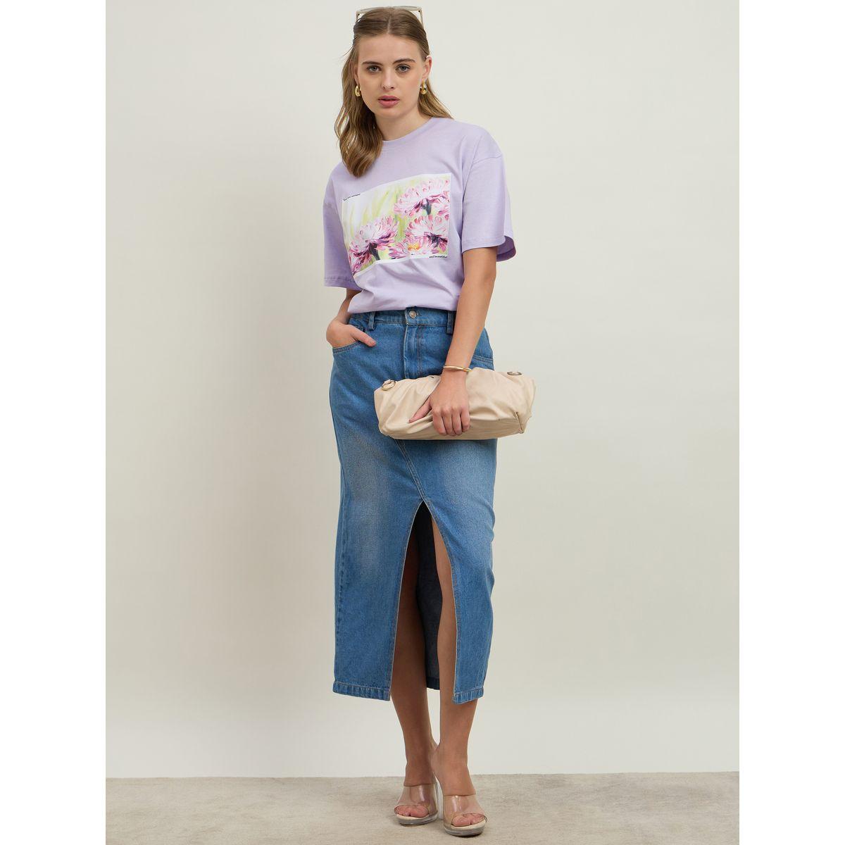 Styli Floral Graphic Print Short Sleeve Jersey Oversized T-Shirt-women-clothing-tshirts-image-1