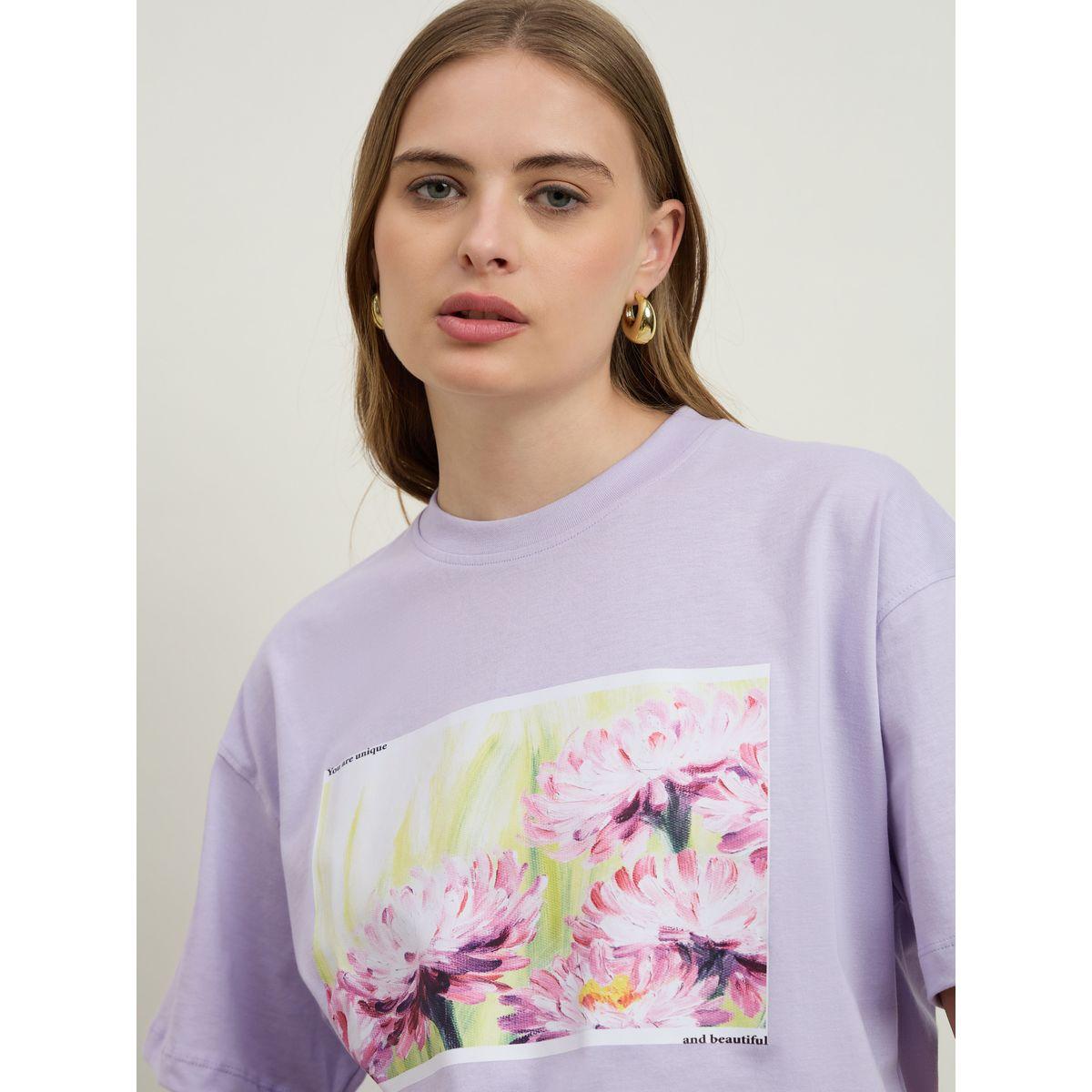 Styli Floral Graphic Print Short Sleeve Jersey Oversized T-Shirt-women-clothing-tshirts-image-4