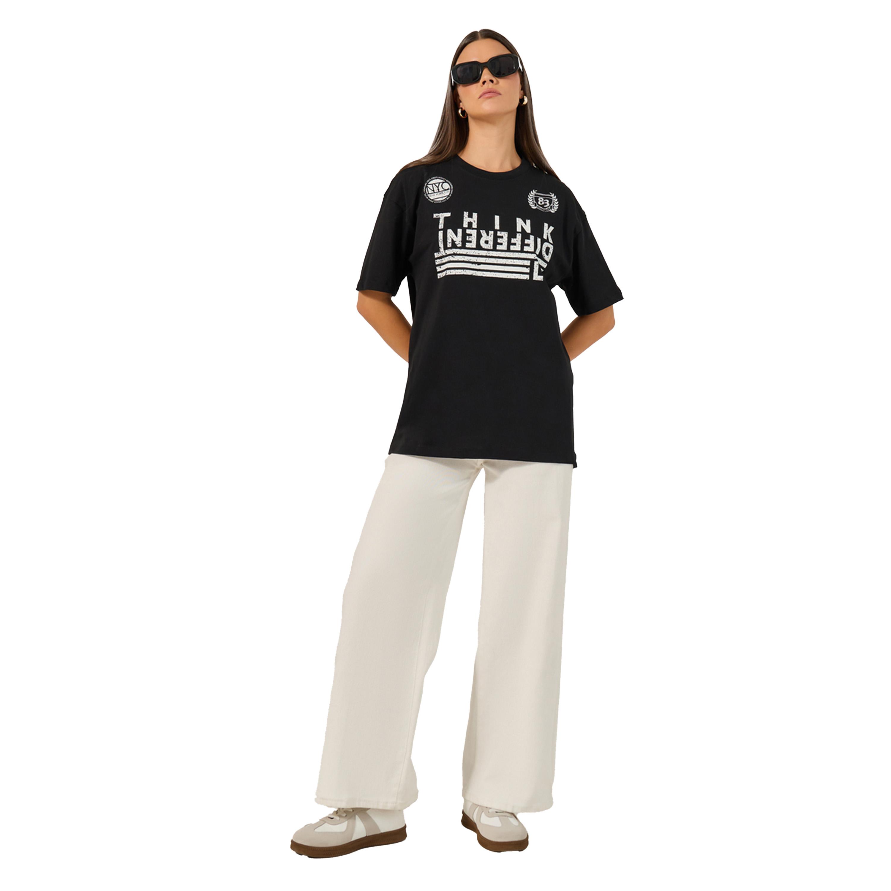 Styli Printed Short Sleeve Oversized Round Neck Longline T-shirtâ€‹-women-clothing-tshirts-image-2
