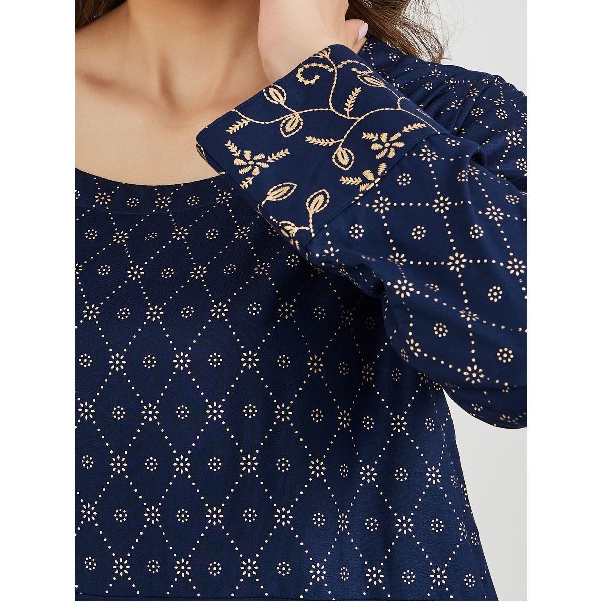 جلابية واسعة بطباعة فويل-women-arabicclothing-jalabiyas-image-3