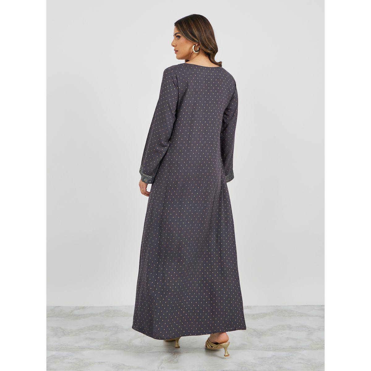 Jacquard Wide Neck Embroidered Jalabiya-women-arabicclothing-jalabiyas-image-6