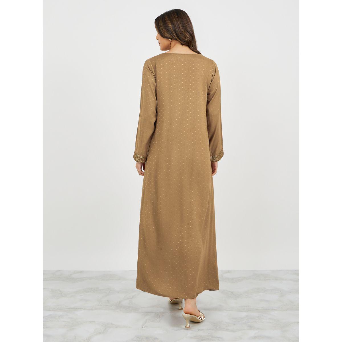 Jacquard Wide Neck Embroidered Jalabiya-women-arabicclothing-jalabiyas-image-6