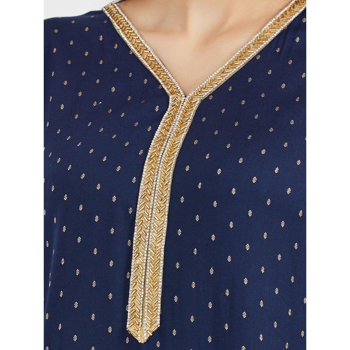 جلابية جاكار برقبة على شكل حرف V مع تفاصيل من الدانتيل-women-arabicclothing-jalabiyas-image-6