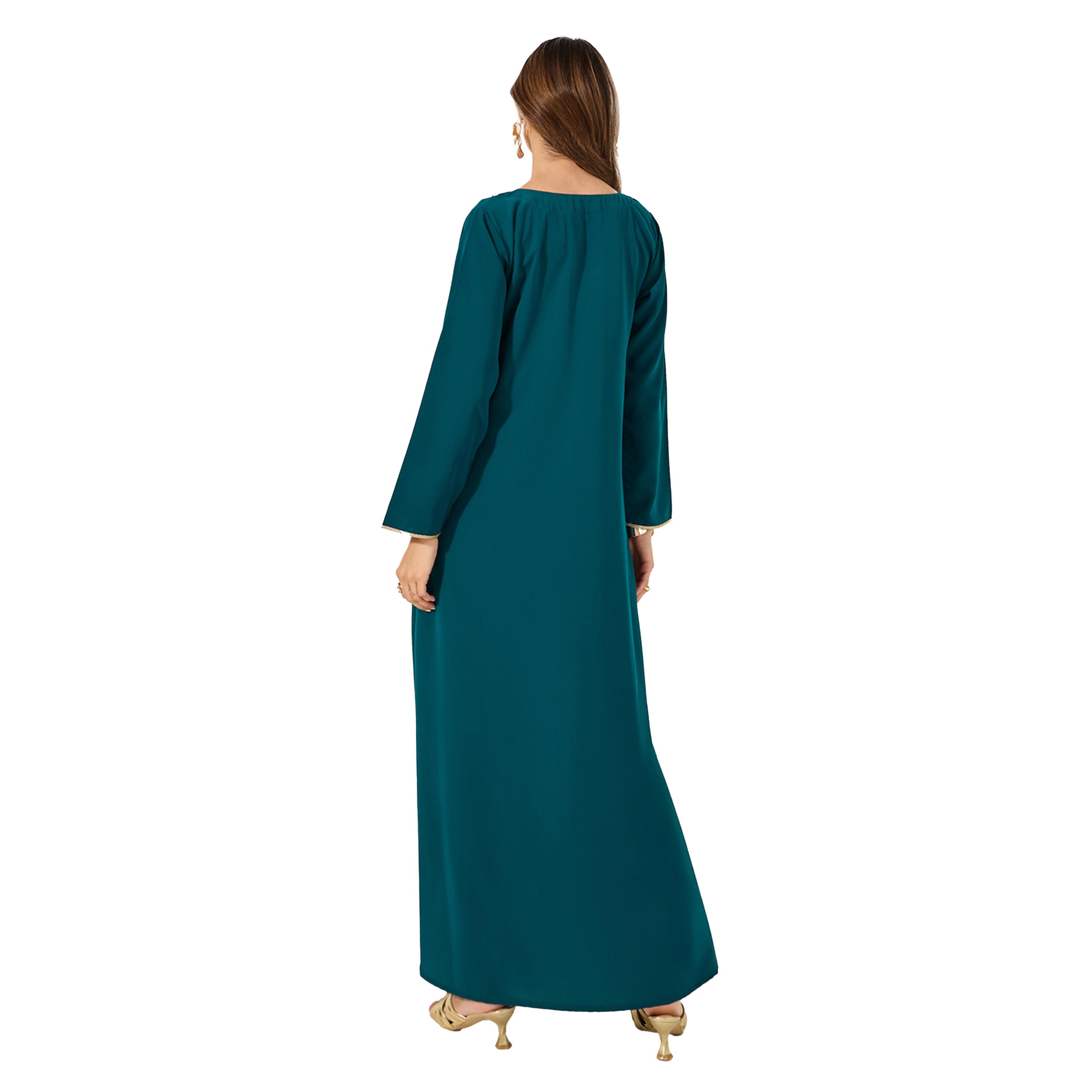 ستايلي - جلابية بقصّة A مع تفاصيل دانتيل ورقبة دائرية-women-arabicclothing-jalabiyas-image-5