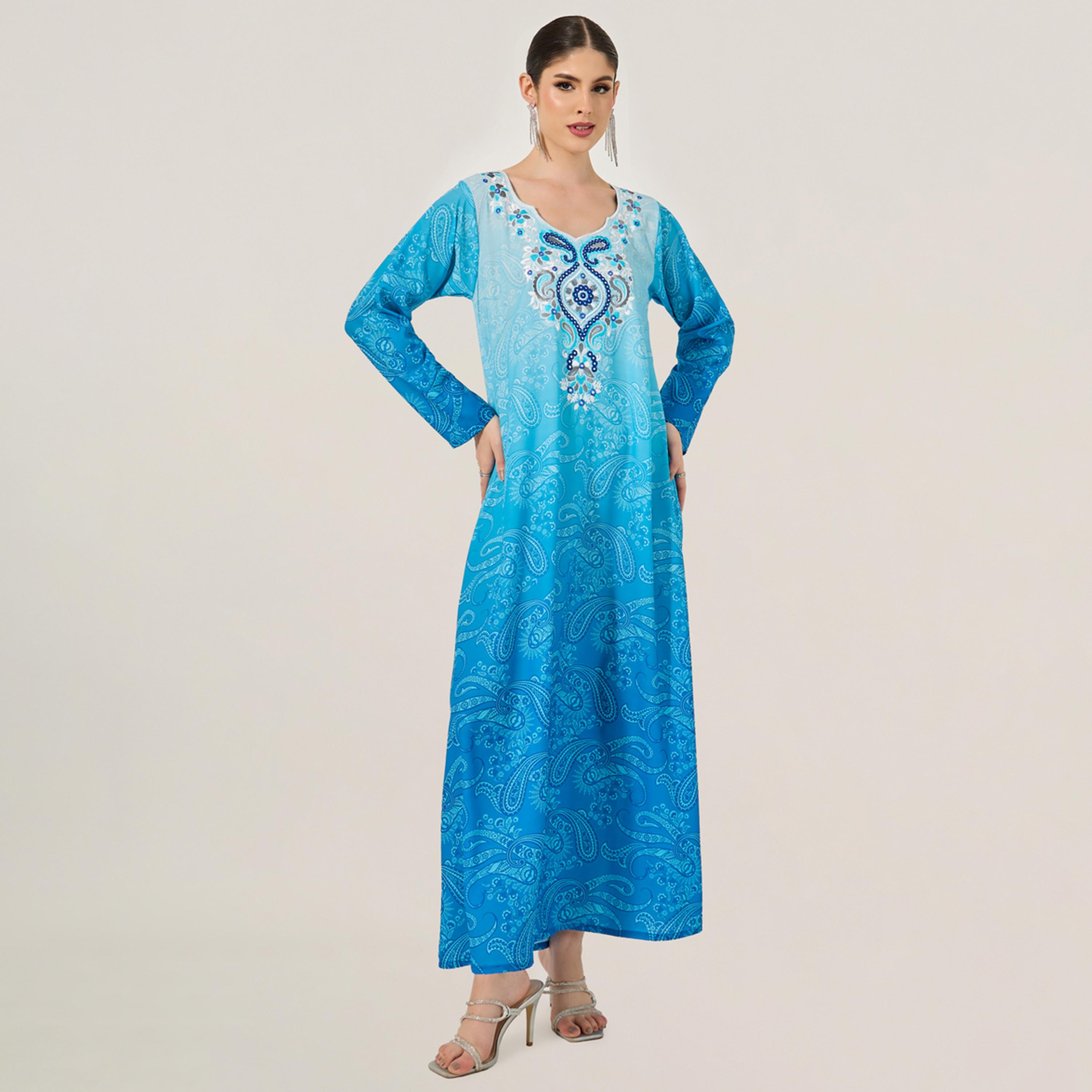أميرة x ستايلي جلابية بطبعة أومبري وتفاصيل مُطرّزة-women-arabicclothing-jalabiyas-image-1