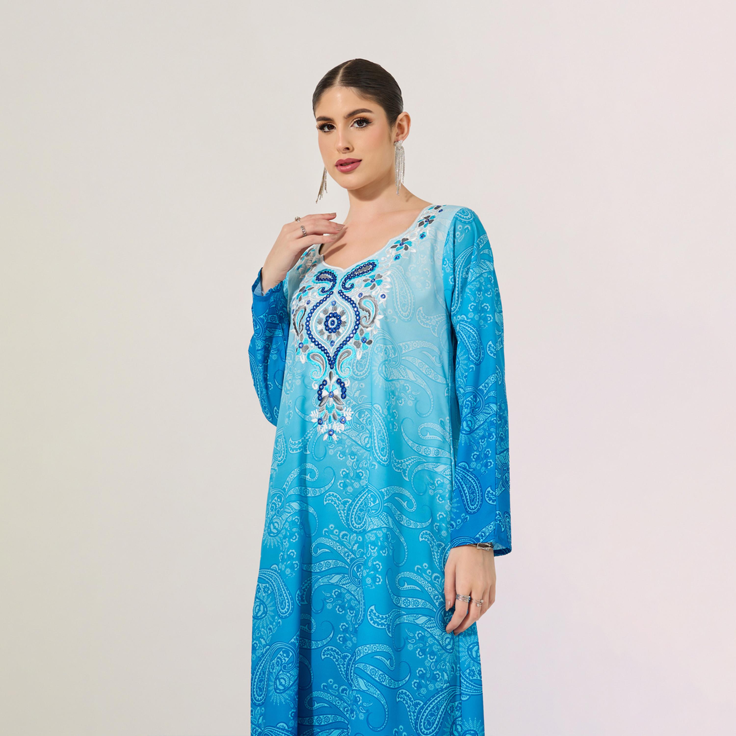أميرة x ستايلي جلابية بطبعة أومبري وتفاصيل مُطرّزة-women-arabicclothing-jalabiyas-image-2