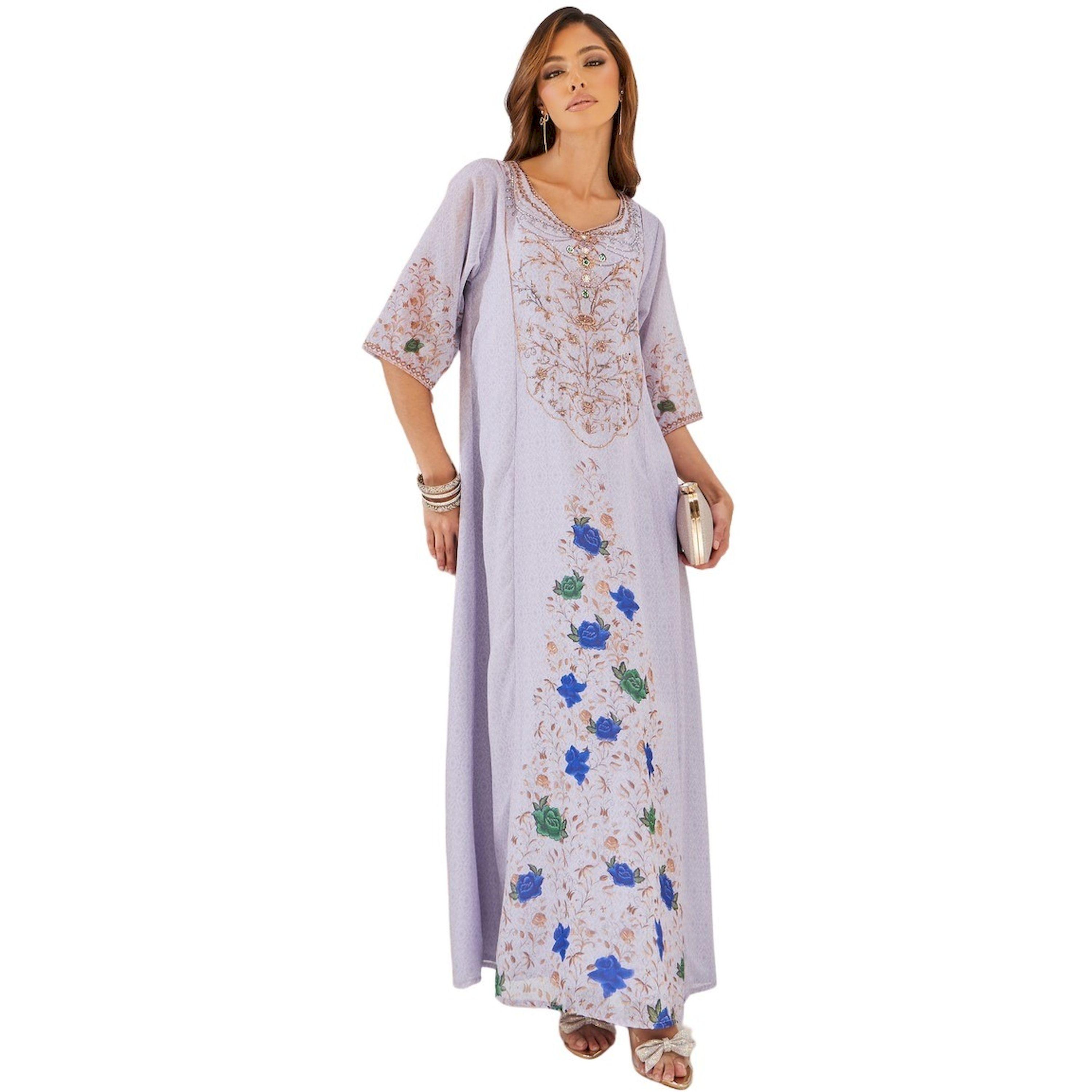 Styli Printed Short Sleeve Jalabiya with Embellishment-women-arabicclothing-jalabiyas-image-1