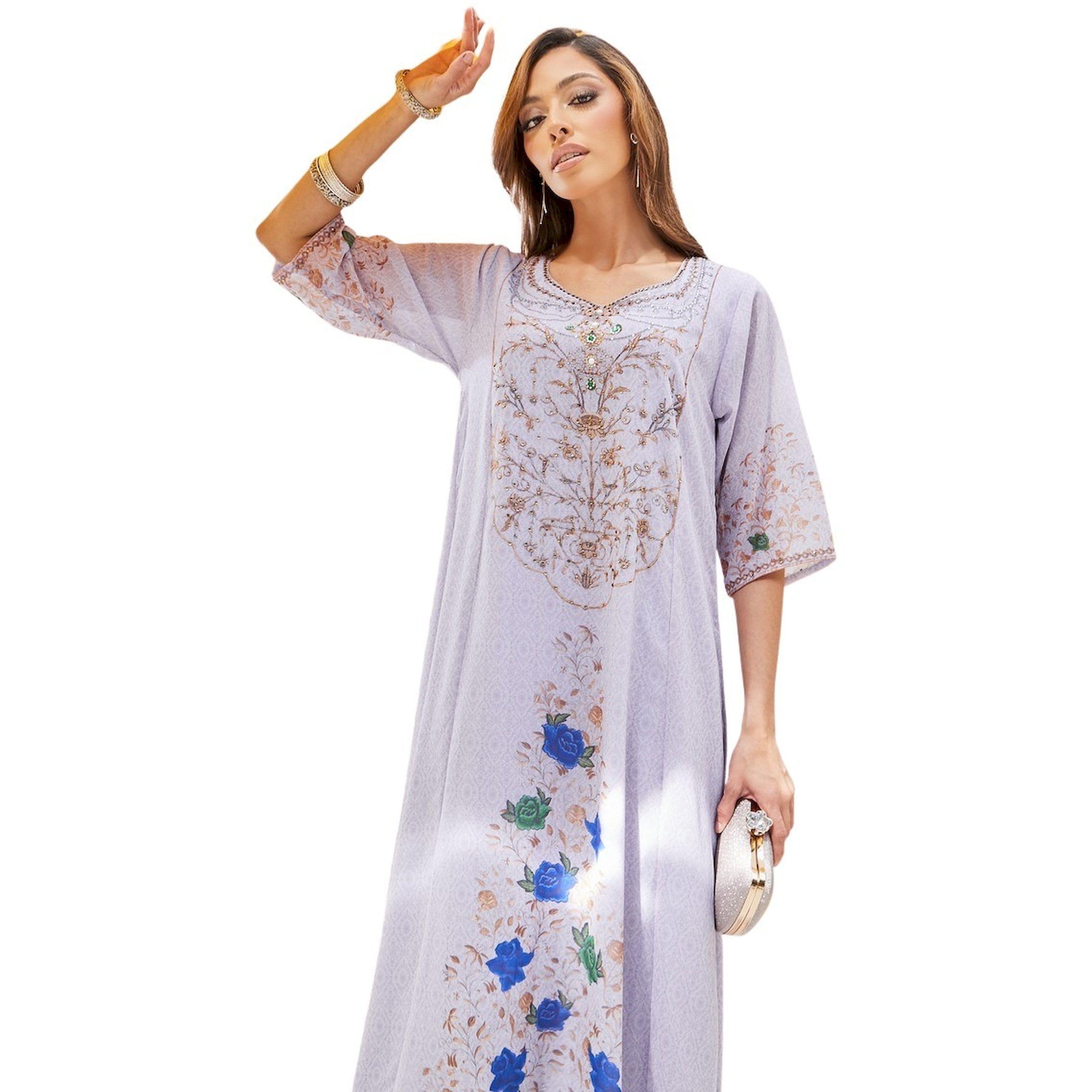 Styli Printed Short Sleeve Jalabiya with Embellishment-women-arabicclothing-jalabiyas-image-3