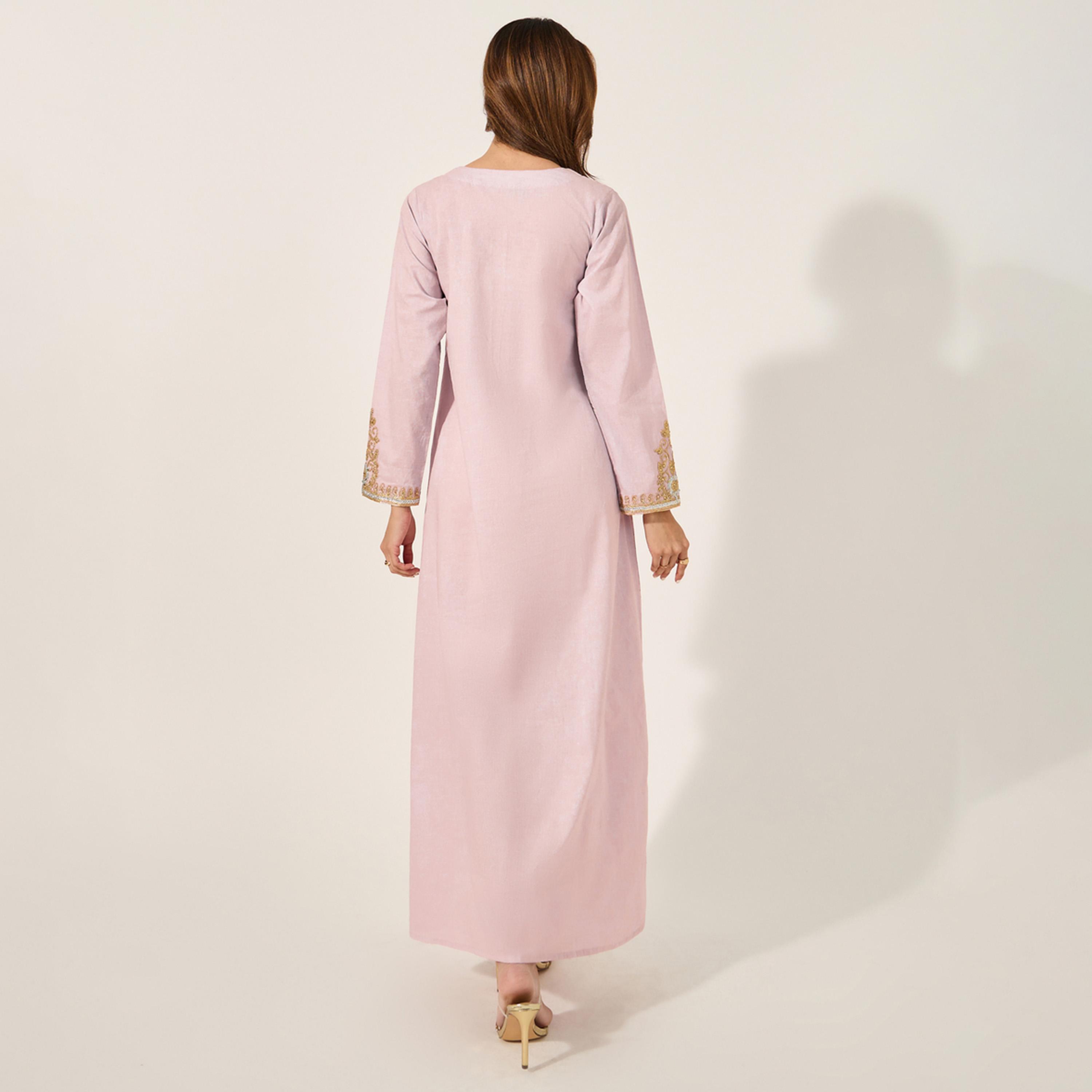 أميرة x ستايلي جلابية بتداخلات مُطرّزة وتفاصيل دانتيل-women-arabicclothing-jalabiyas-image-5