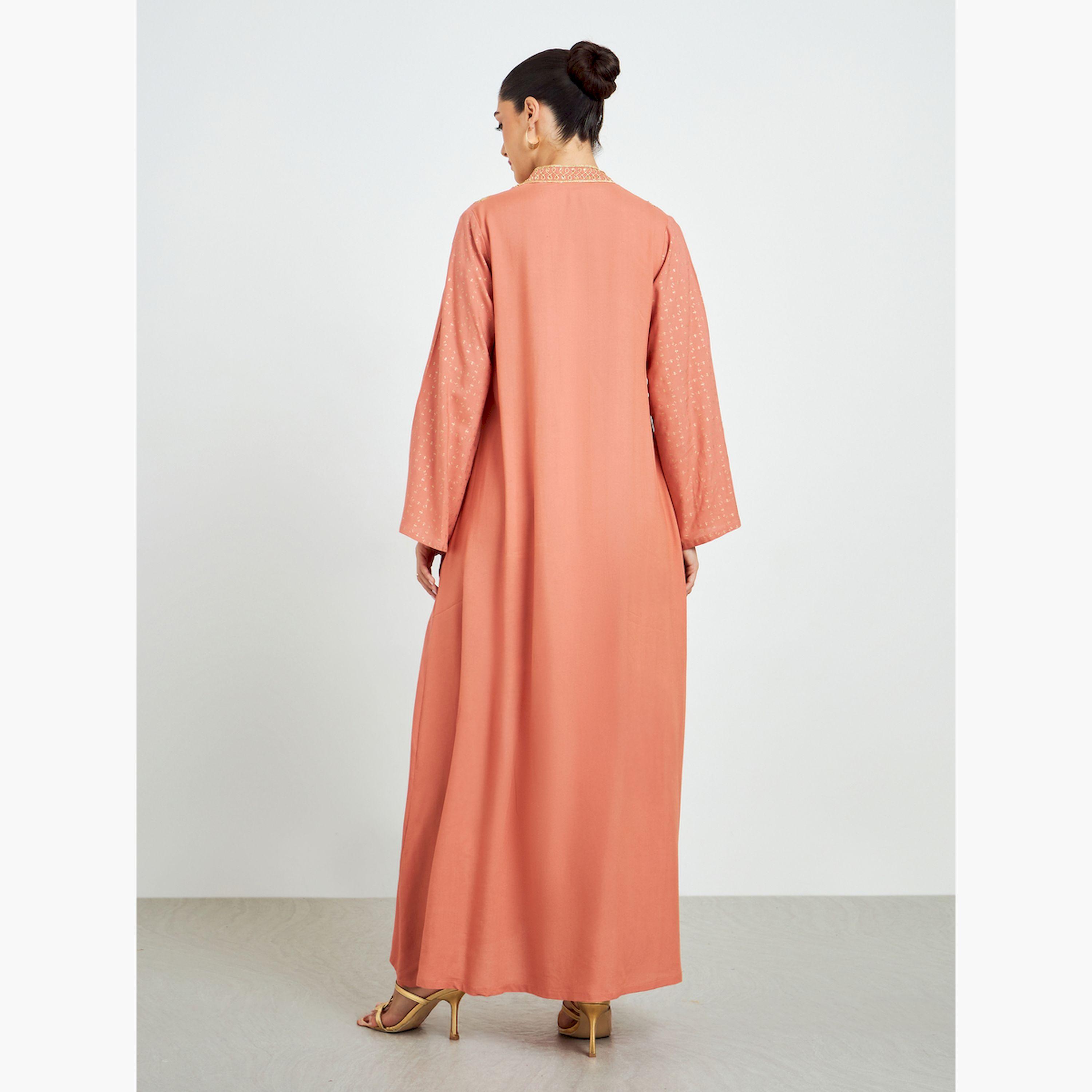 جلابية وردية مطرزة بحافة واسعة-women-arabicclothing-jalabiyas-image-5