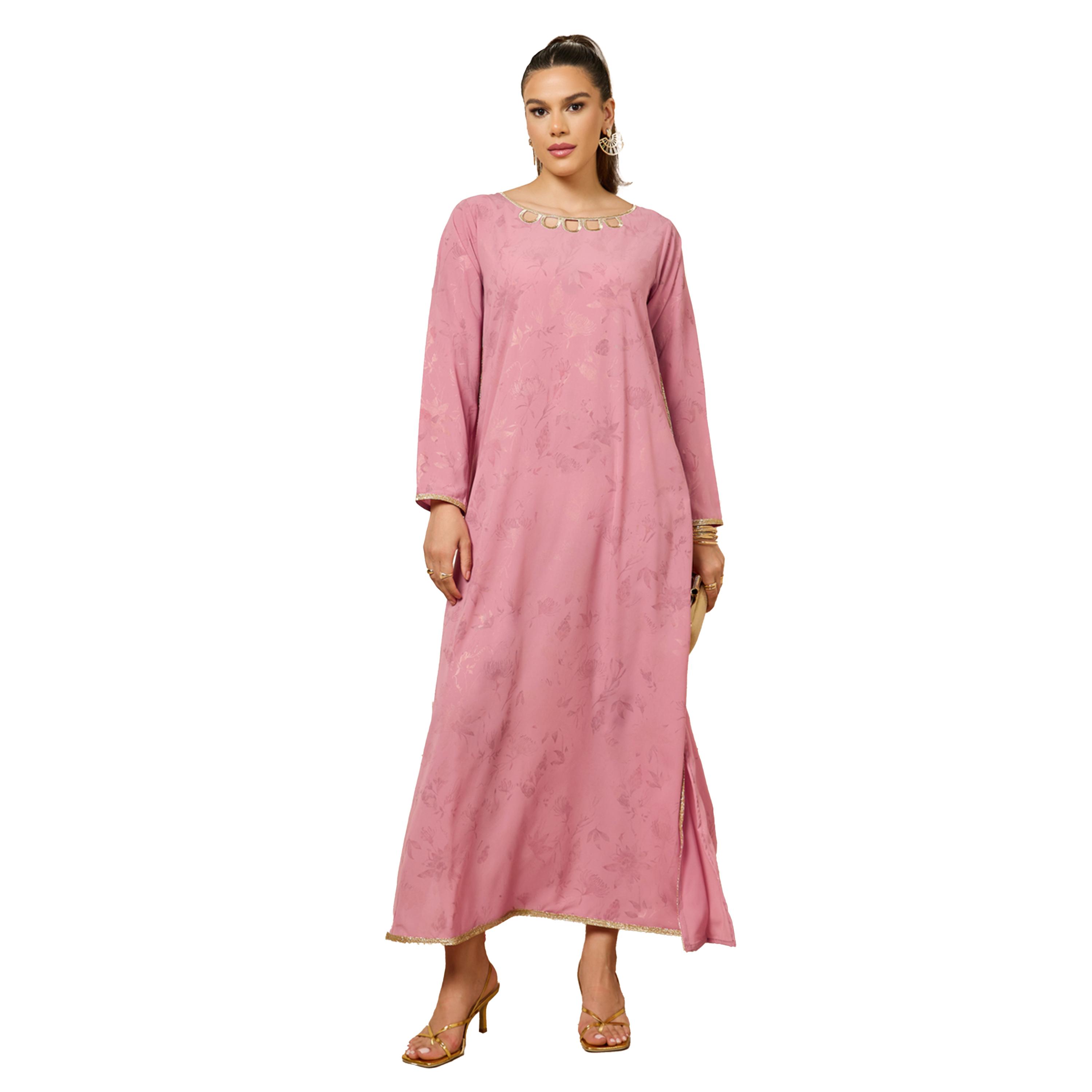 ستايلي -  جلابية تصميم صدفي مع تفاصيل دانتيل-women-arabicclothing-jalabiyas-image-1