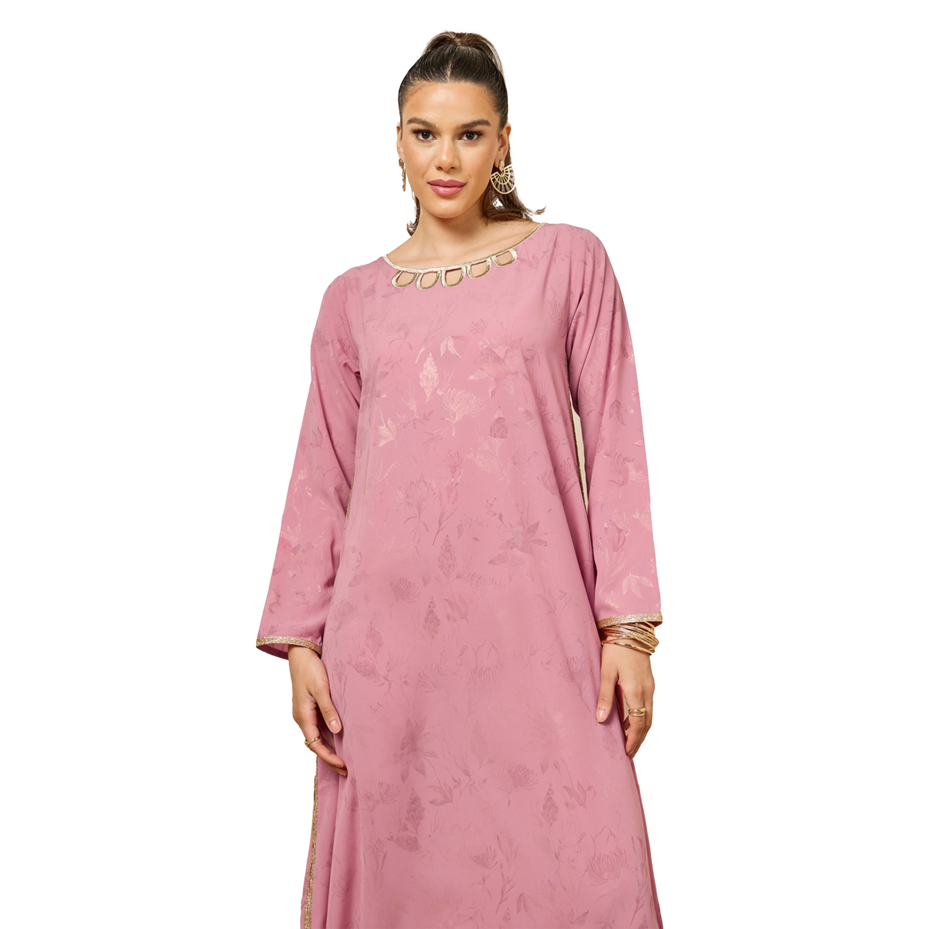 ستايلي -  جلابية تصميم صدفي مع تفاصيل دانتيل-women-arabicclothing-jalabiyas-image-3