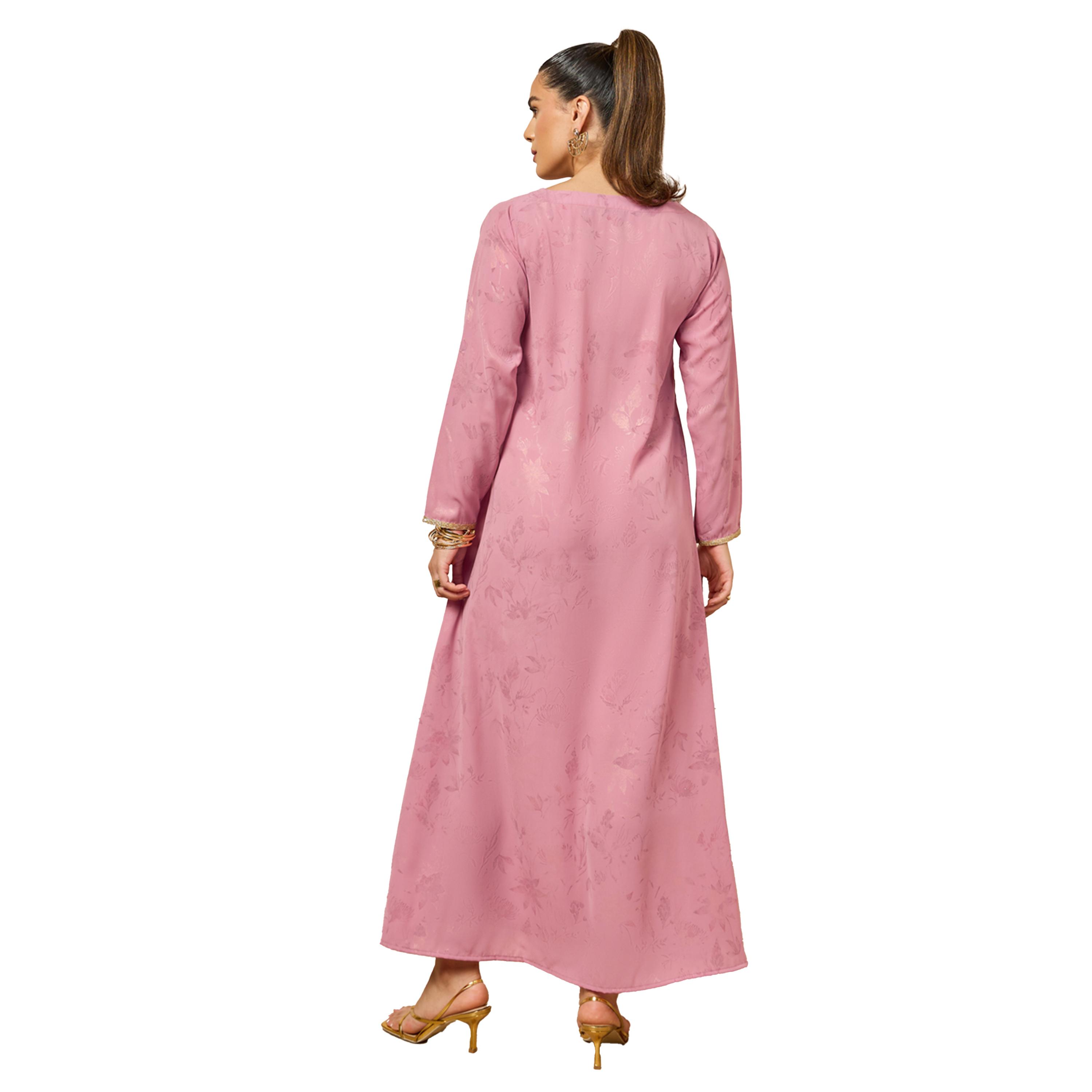 ستايلي -  جلابية تصميم صدفي مع تفاصيل دانتيل-women-arabicclothing-jalabiyas-image-5