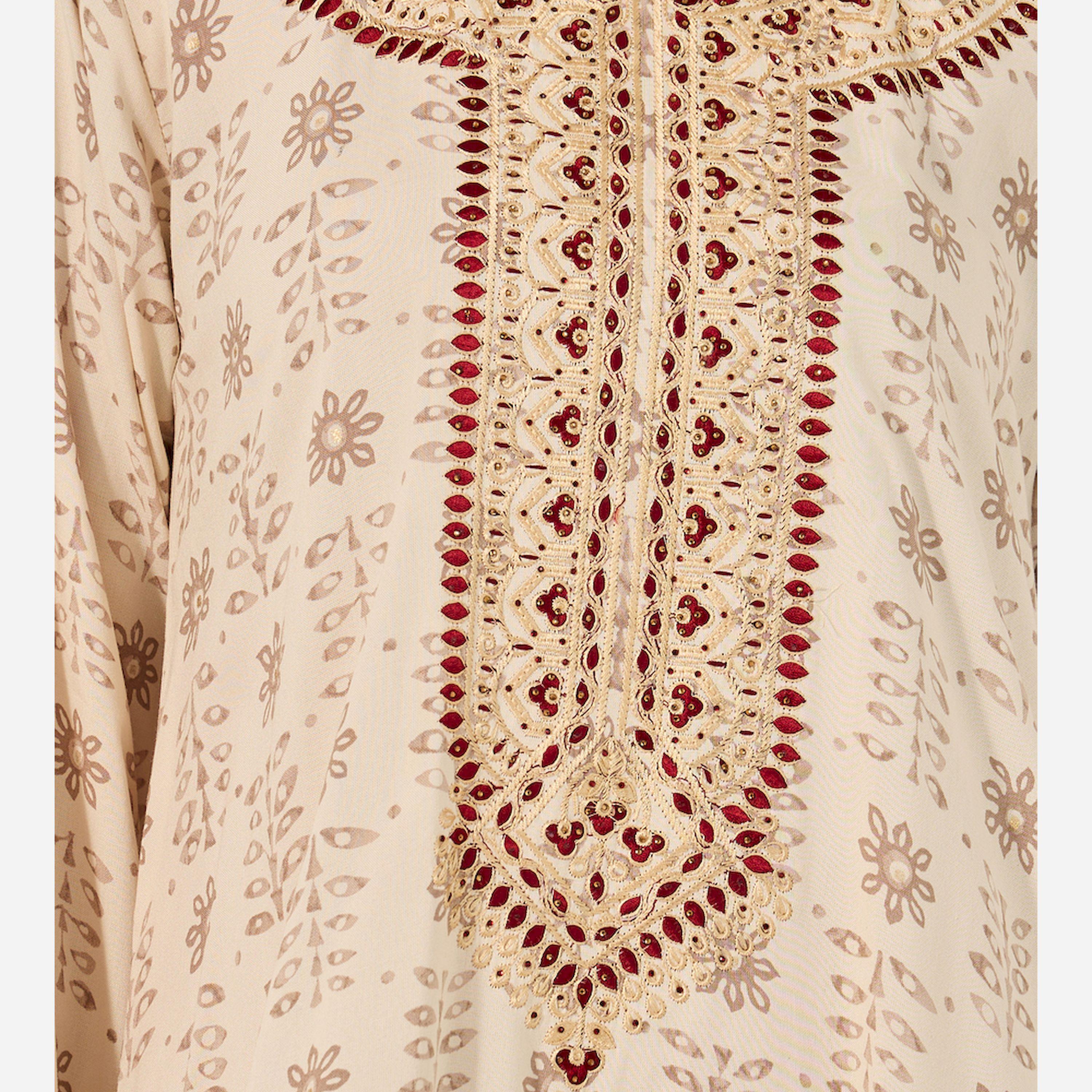 أميرة x ستايلي جلابية مطبعة بالكامل مع تفاصيل دانتيل-women-arabicclothing-jalabiyas-image-4