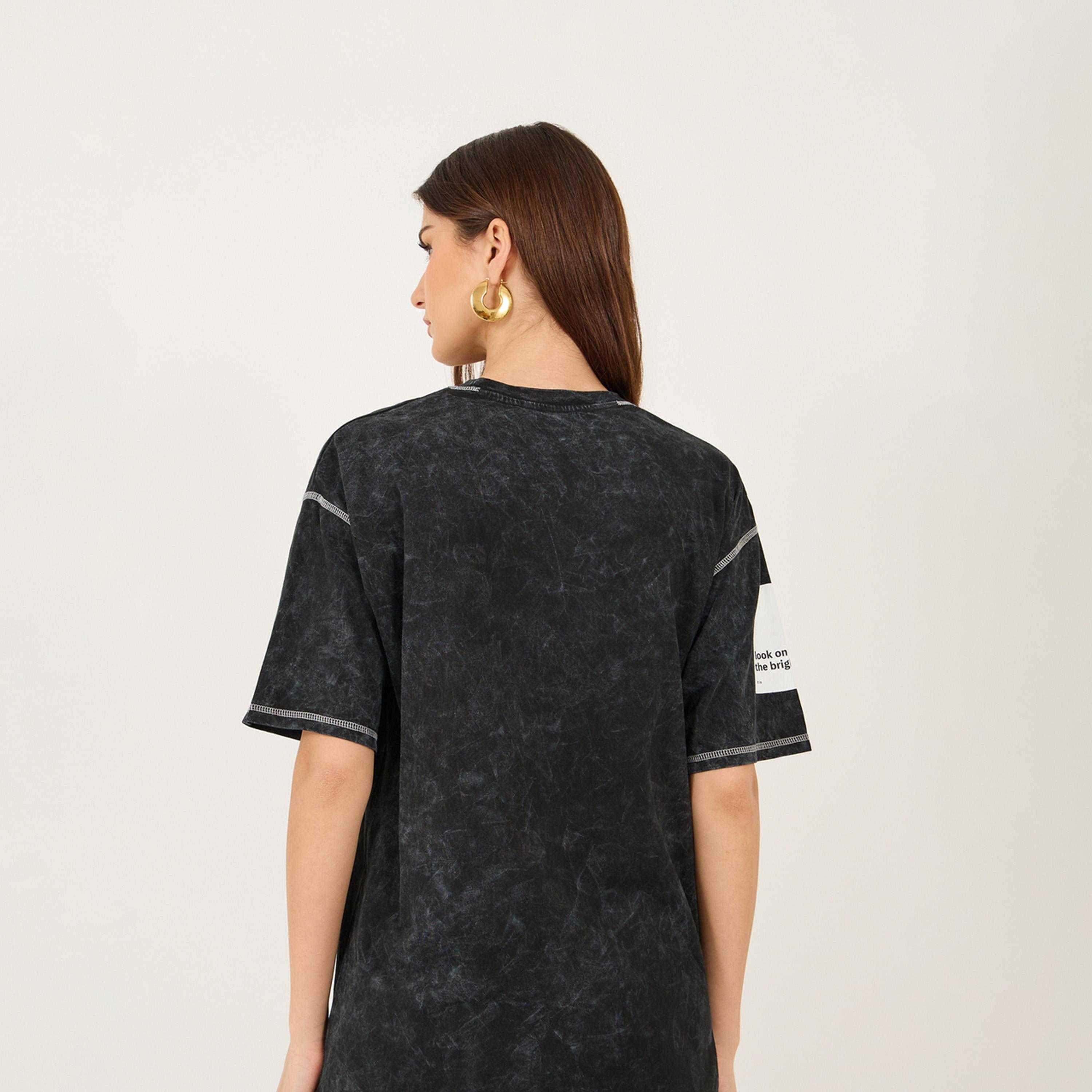 Styli Acid Wash Printed Round Neck Oversized T-Shirt-women-clothing-tshirts-image-5