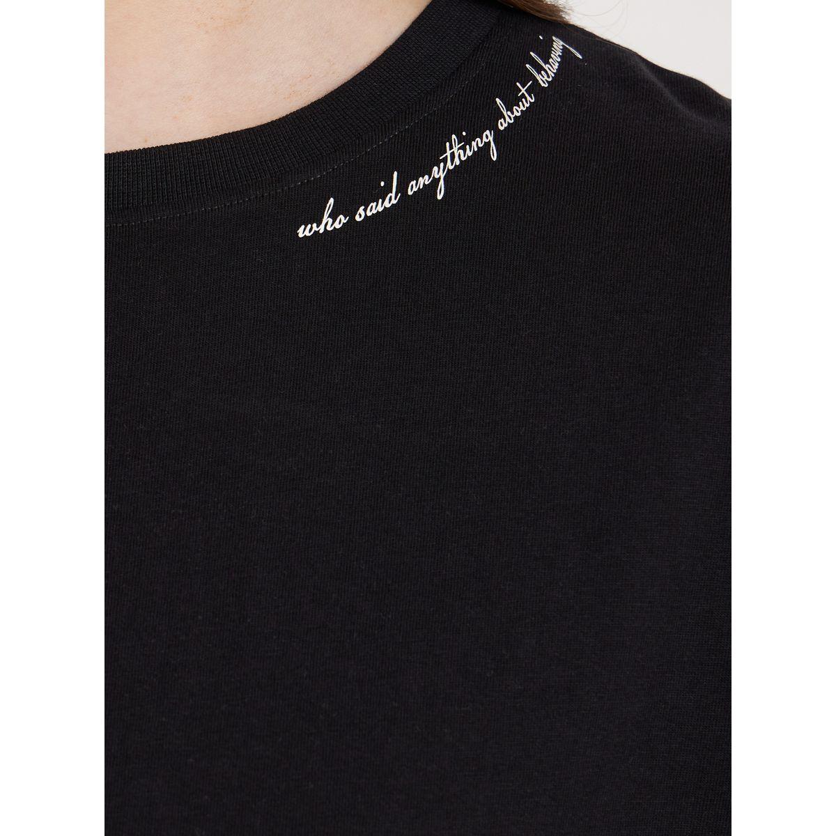 تيشيرت بوكسي بياقة دائرية وطبعة كتابة-women-clothing-tshirts-image-4