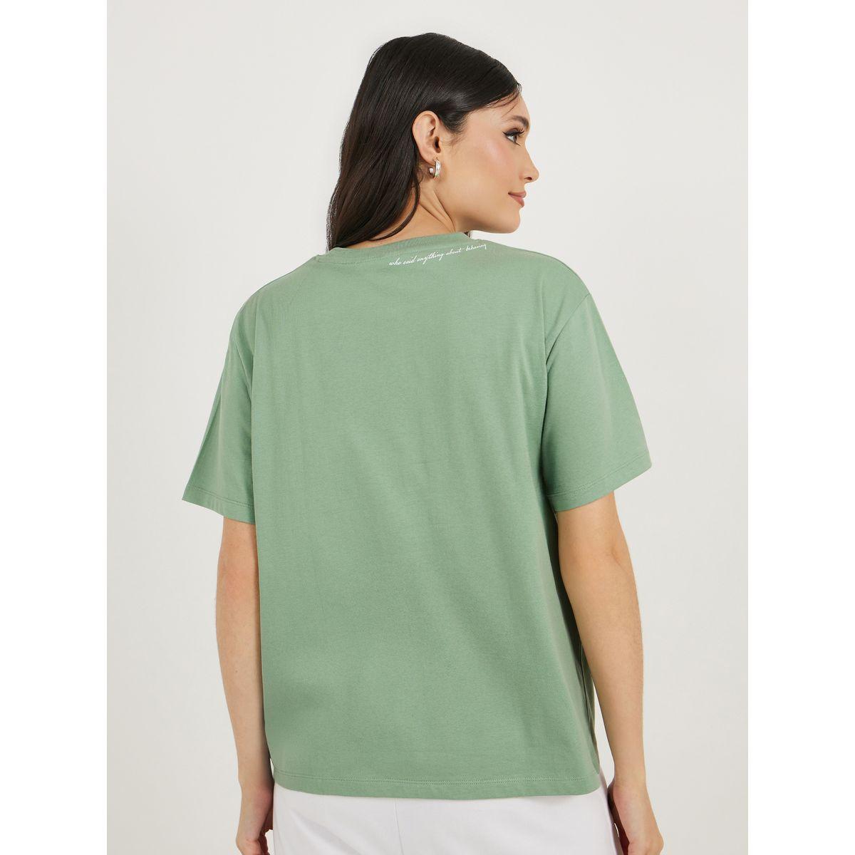 تي شيرت برقبة دائرية وطبعة شعار-women-clothing-tshirts-image-3