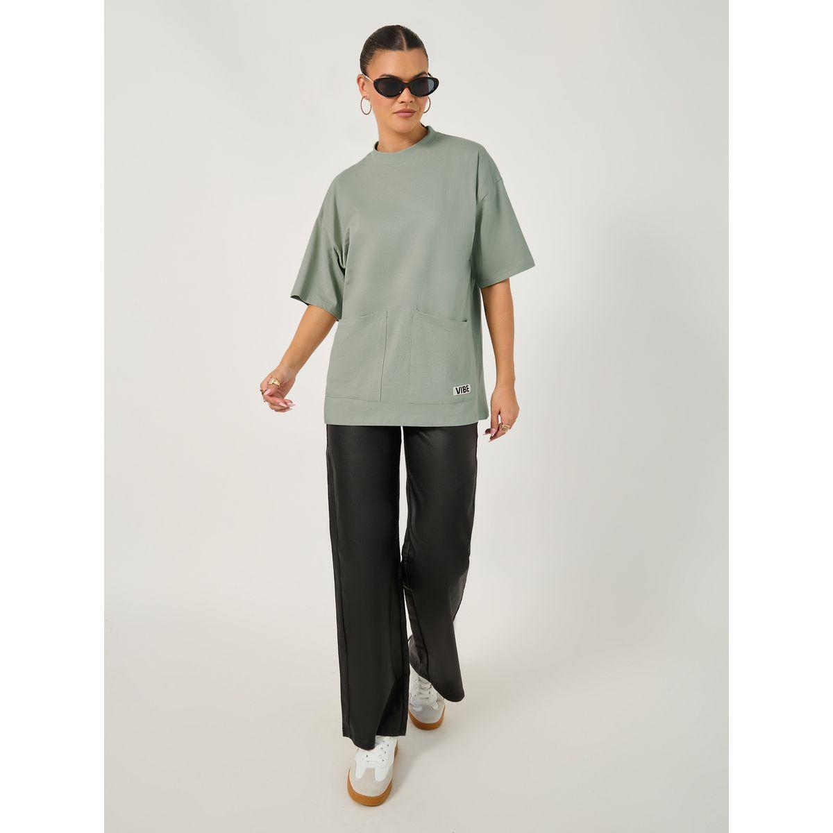Oversized Utility Pocket T-Shirt with Patch Work Detail-women-clothing-tshirts-image-3
