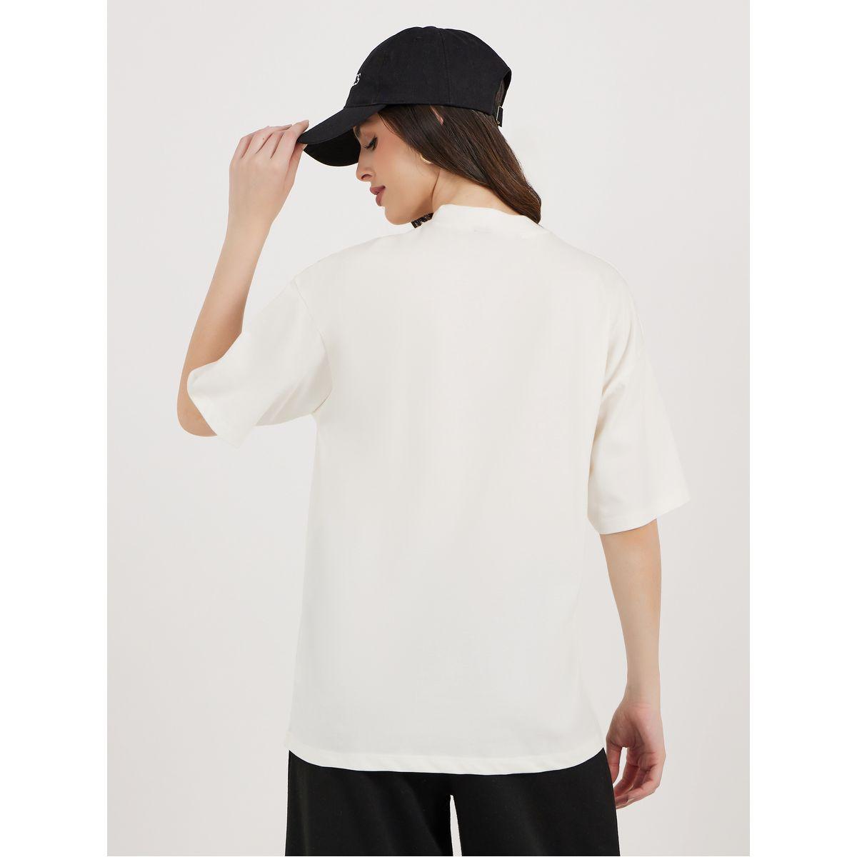 تيشيرت فضفاض بياقة عالية وتفاصيل جيوب-women-clothing-tshirts-image-5