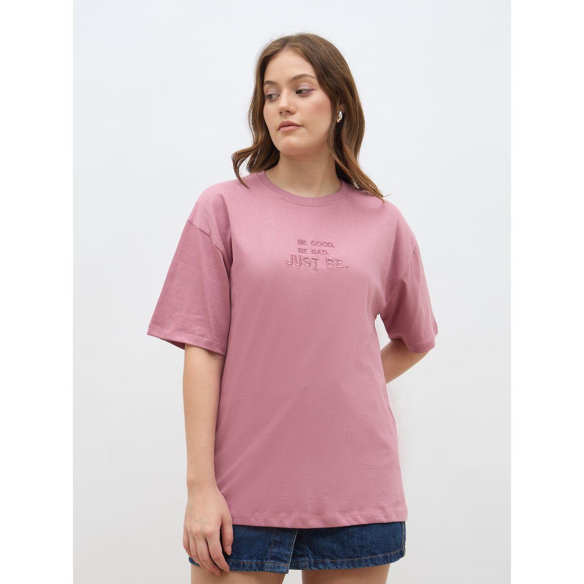 Styli Embroidered Slogan Detail Oversized T-Shirt-women-clothing-tshirts-image-2