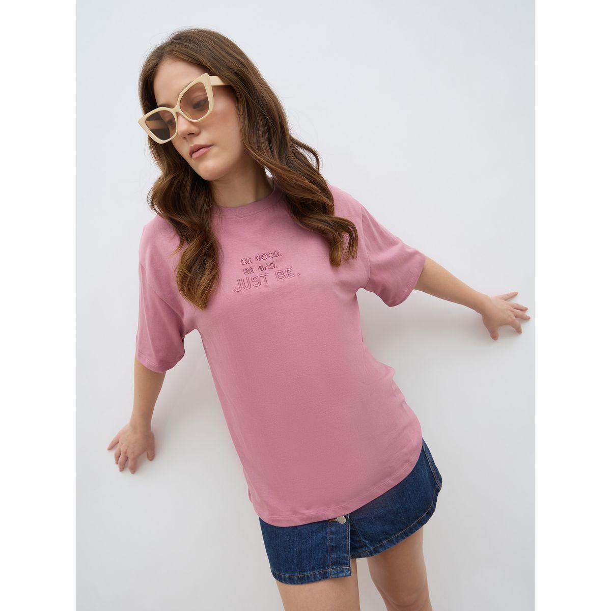 Styli Embroidered Slogan Detail Oversized T-Shirt-women-clothing-tshirts-image-6