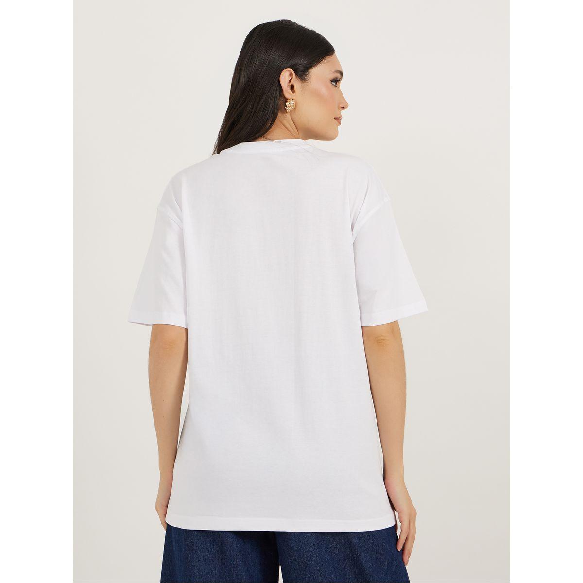 Embroidered Slogan Detail Oversized T-Shirt-women-clothing-tshirts-image-5