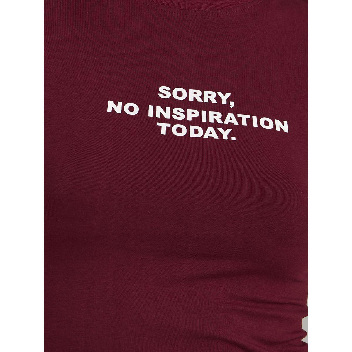 تيشيرت مُجسم قصير بطبعة كتابة-women-clothing-tshirts-image-4