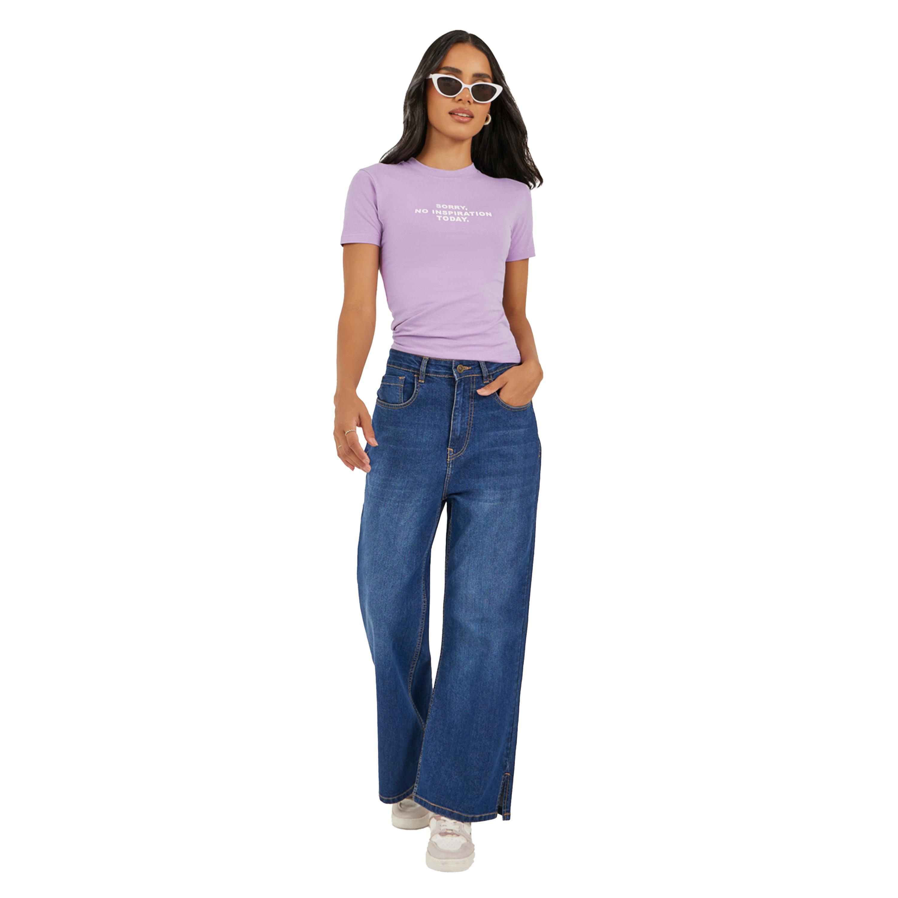 Styli Fitted No Inspiration Slogan Print Crop T-Shirt-women-clothing-tshirts-image-2