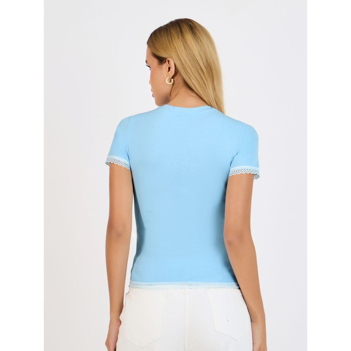 Styli Embroidered Bow Detail Slim Fit T-Shirt-women-clothing-tshirts-image-4