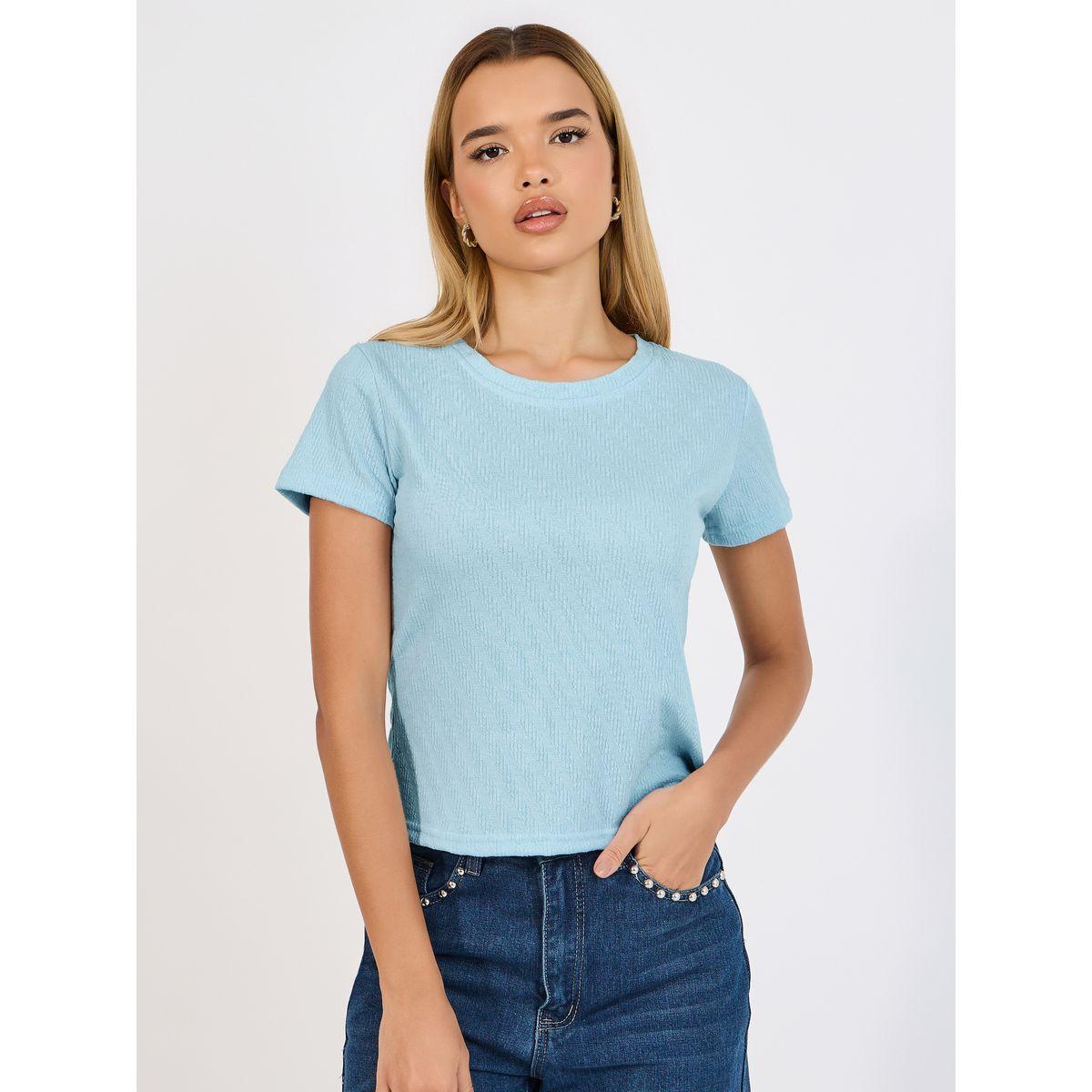 Styli Regular Fit Ribbed Round Neck T-Shirt-women-clothing-tshirts-image-1