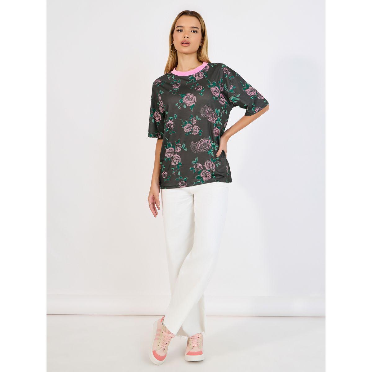 Styli Oversized Floral Graphic Longline T-Shirt-women-clothing-tshirts-image-2