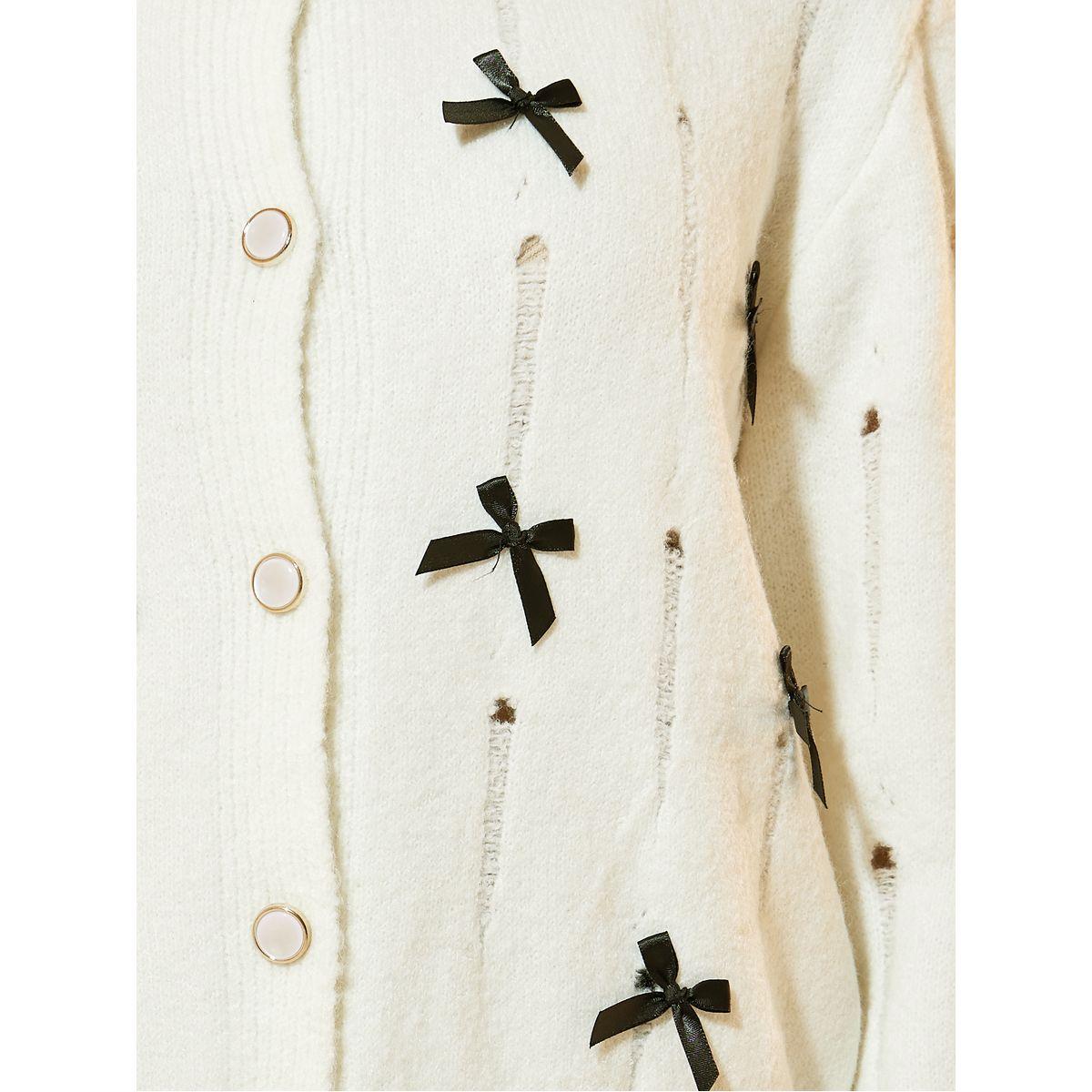 Take Two Solid Button Front Cardigan with Bow Details-women-winterwear-cardigansandjumpers-cardigans-image-4