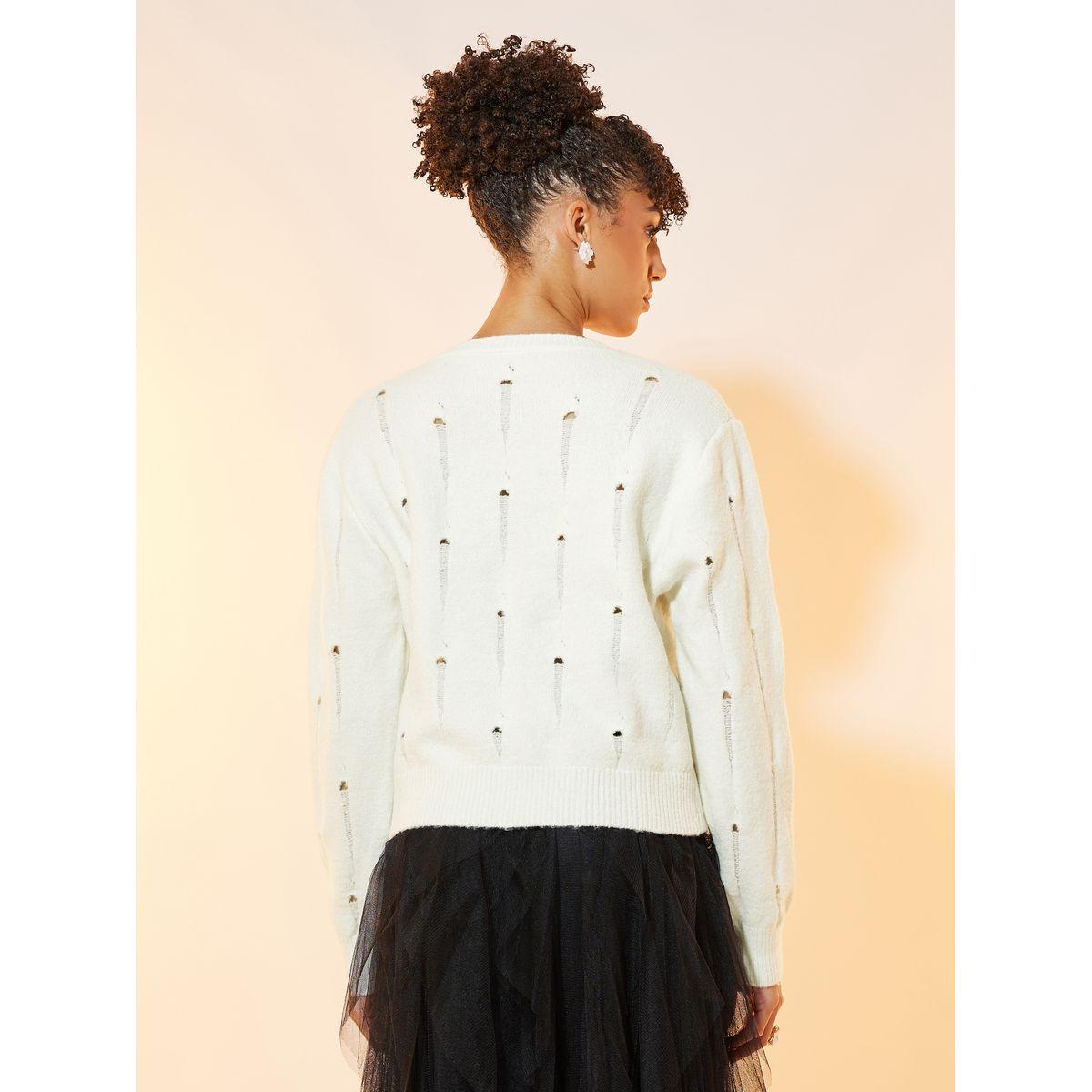 كارديجان سادة بأزرار أمامية وربطة فيونكة-women-winterwear-cardigansandjumpers-cardigans-image-1
