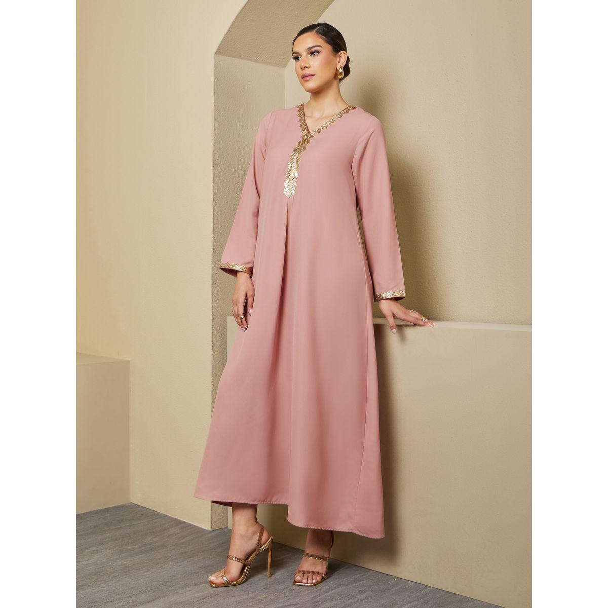 جلابية واسعة منمقة بالترتر-women-arabicclothing-jalabiyas-image-2