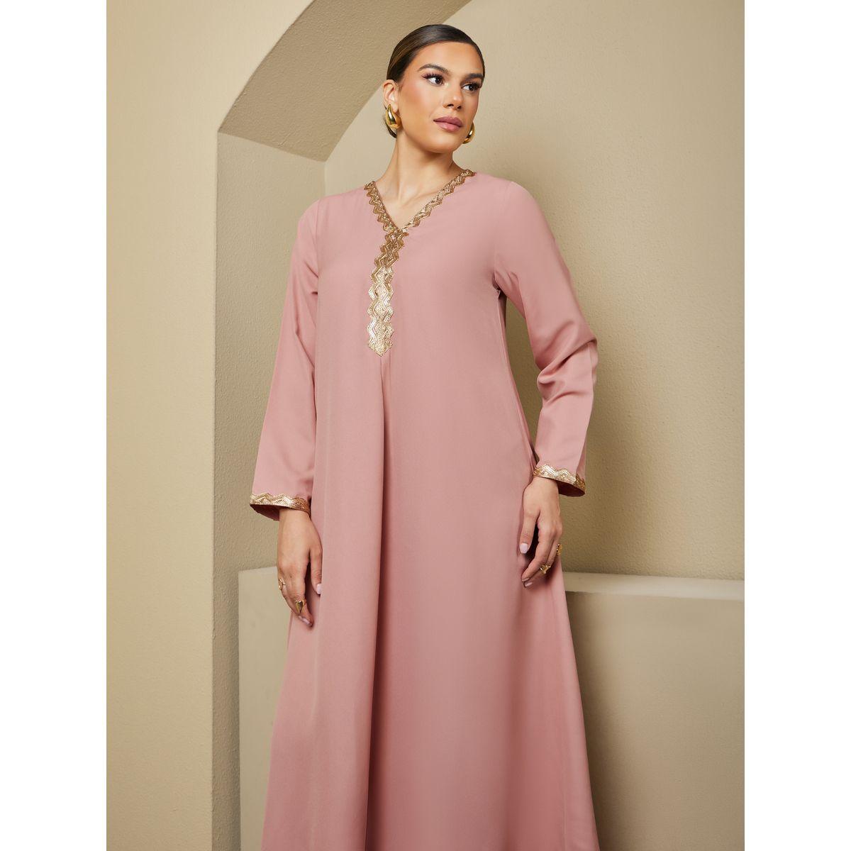 جلابية واسعة منمقة بالترتر-women-arabicclothing-jalabiyas-image-3