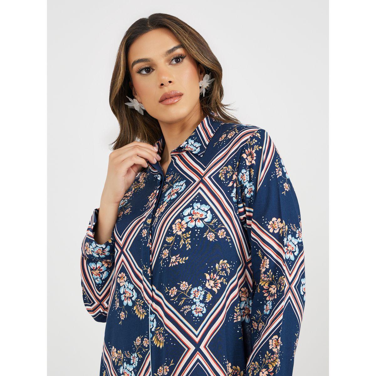 جلابية بطبعات كاملة وياقة قميص-women-arabicclothing-jalabiyas-image-5