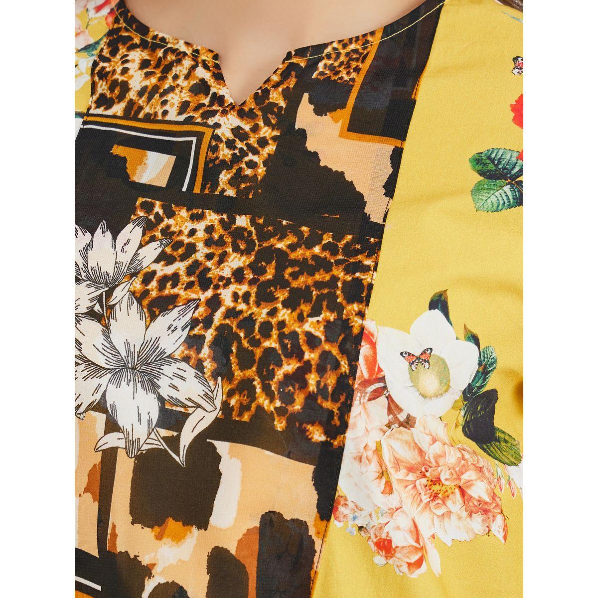 Styli All-Over Floral and Leopard Notch Neck Jalabiya-women-arabicclothing-jalabiyas-image-6