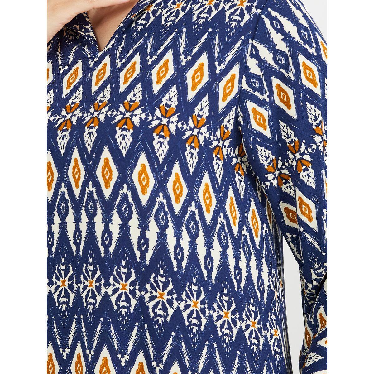 جلابية بياقة V بنقشات هندسية كاملة-women-arabicclothing-jalabiyas-image-6