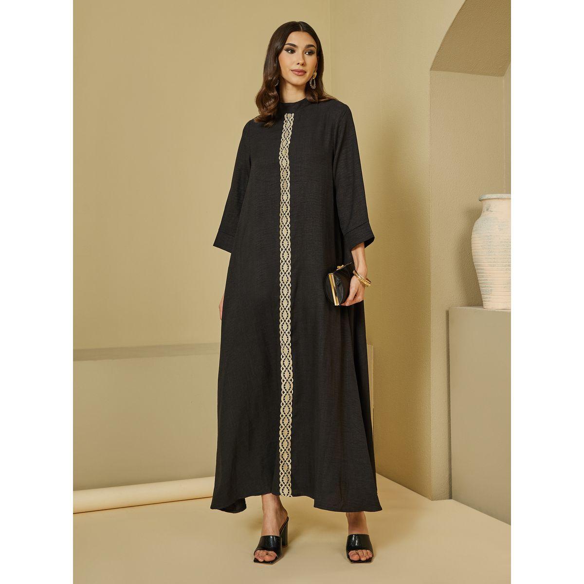جلابية بياقة عالية وتفاصيل دانتيل-women-arabicclothing-jalabiyas-image-1