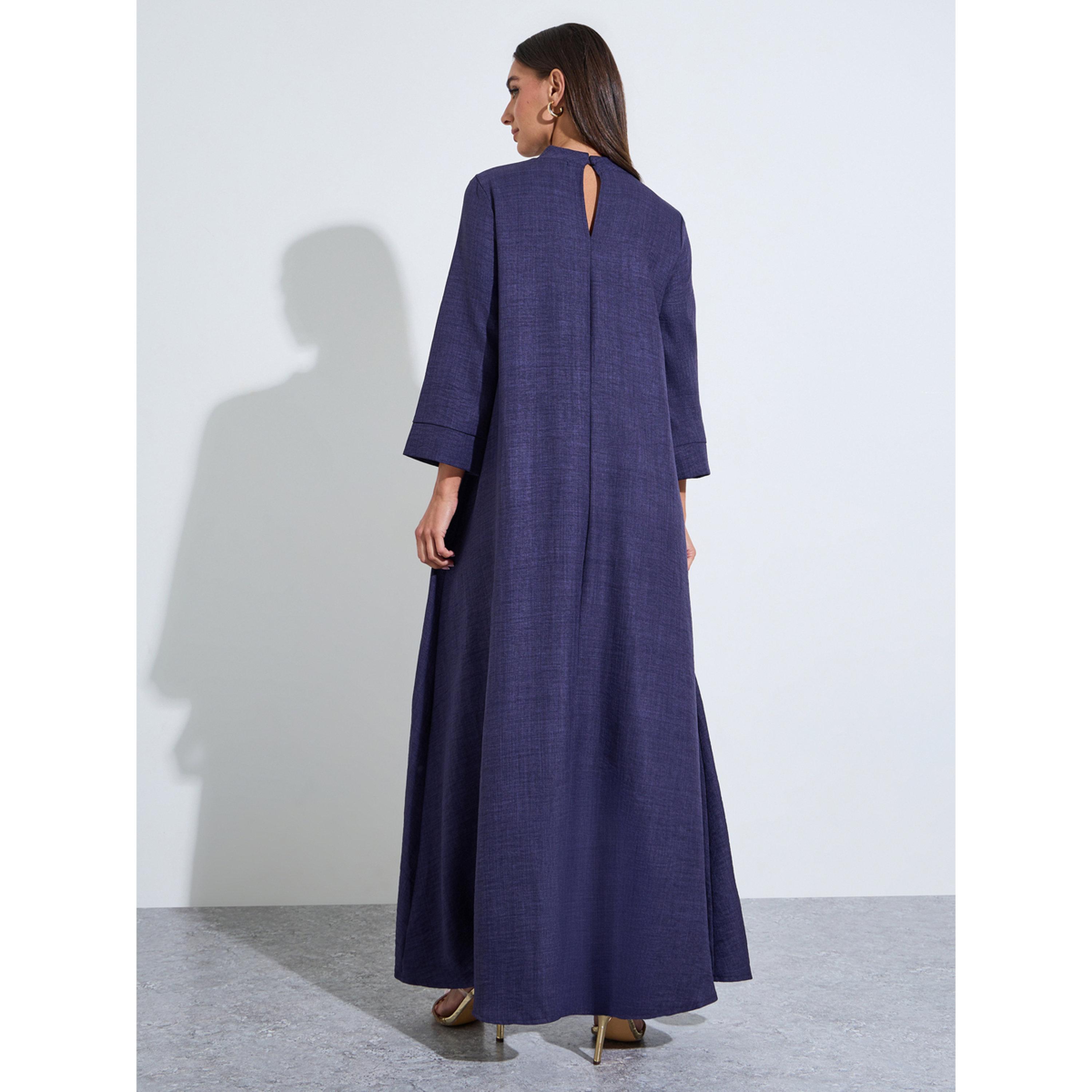 Amirah X Styli High Neck Embroidered Front Jalabiya-women-arabicclothing-jalabiyas-image-4