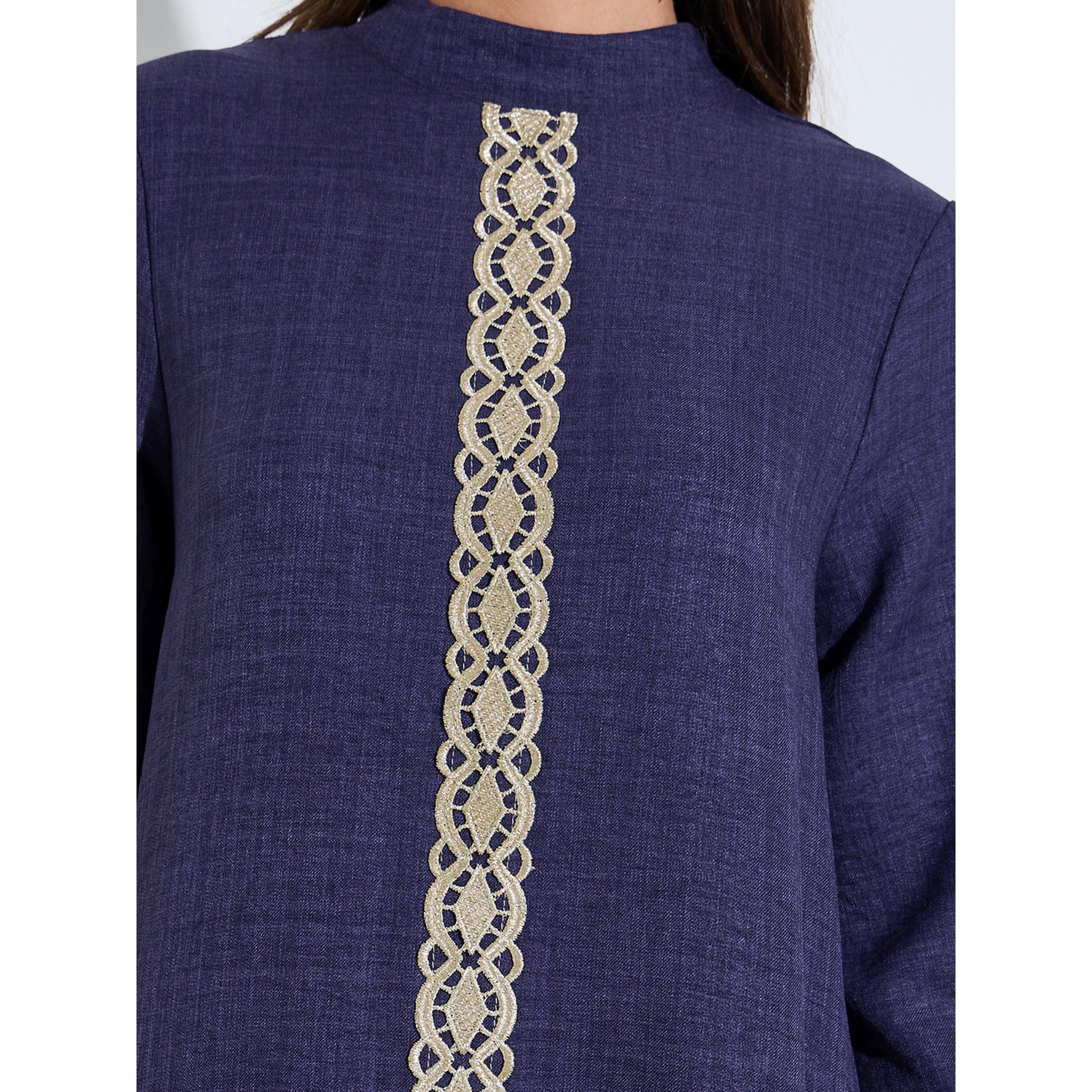 Amirah X Styli High Neck Embroidered Front Jalabiya-women-arabicclothing-jalabiyas-image-5