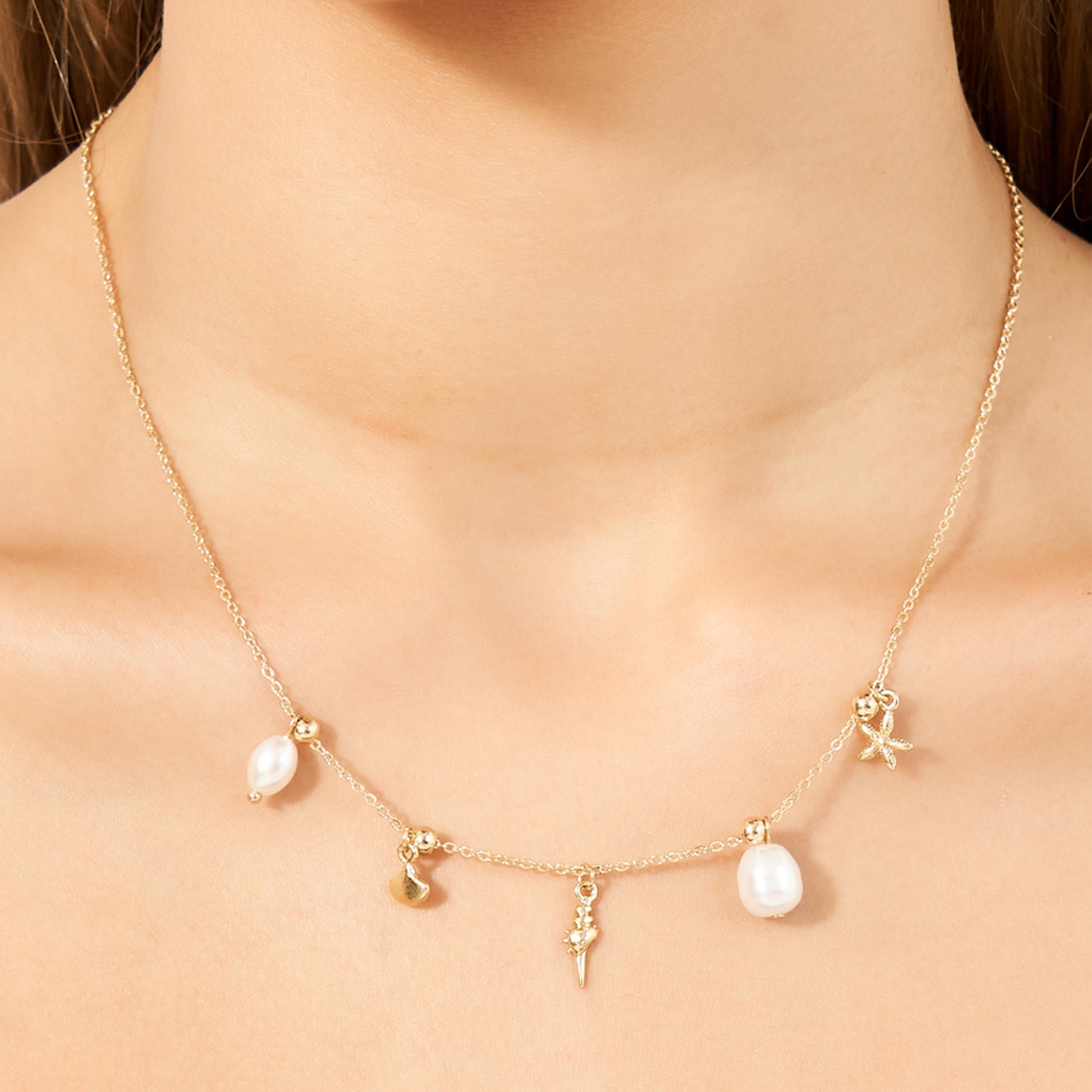ستايلي - سلسال لؤلؤ صناعي متعدد التعليقات-women-watchesandjewellery-jewellery-necklacesandpendants-image-1