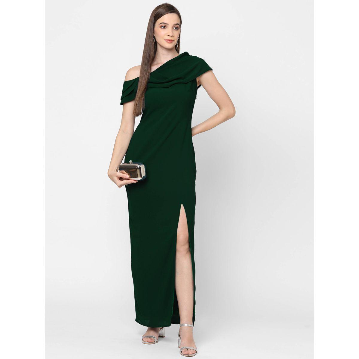 فستان طويل بكتف واحد وشق ميش × ستايلي-women-clothing-dresses-image-1