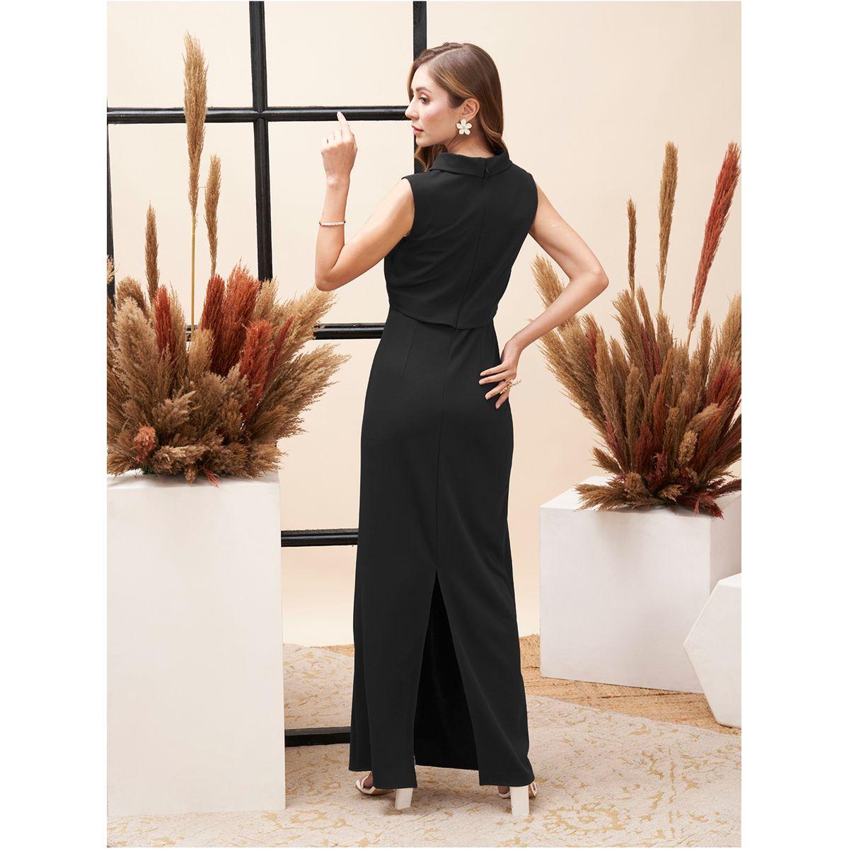 Mish X Styli  Collared Overlap Detail Maxi Dress with Back Slit-women-clothing-dresses-image-5