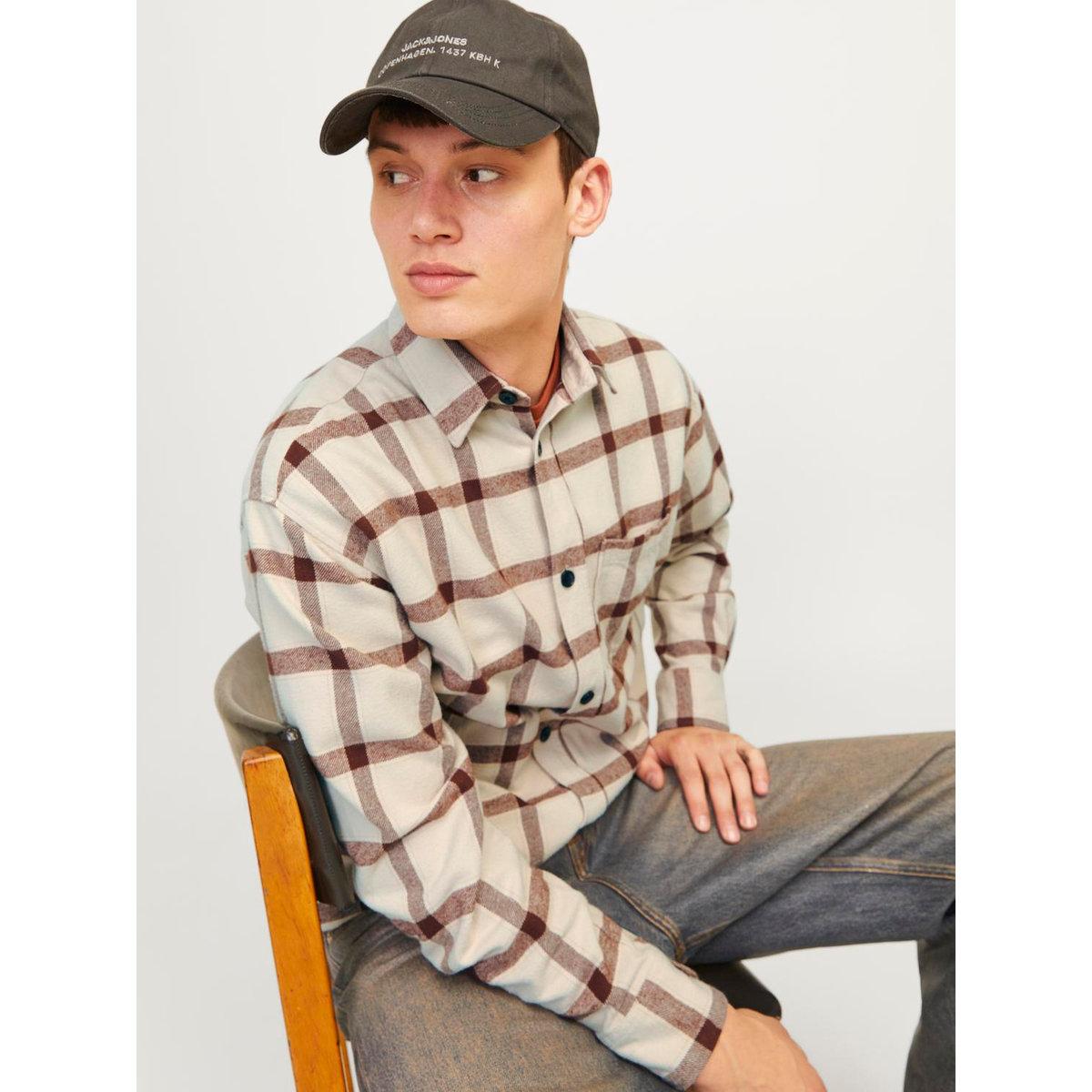 Jack & Jones Checked Relaxed Fit Shirt with Patch Pocket-men-clothing-shirts-image-1