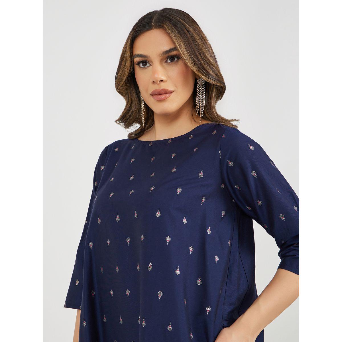 Textured Foil Print Flared Jalabiya-women-arabicclothing-jalabiyas-image-6